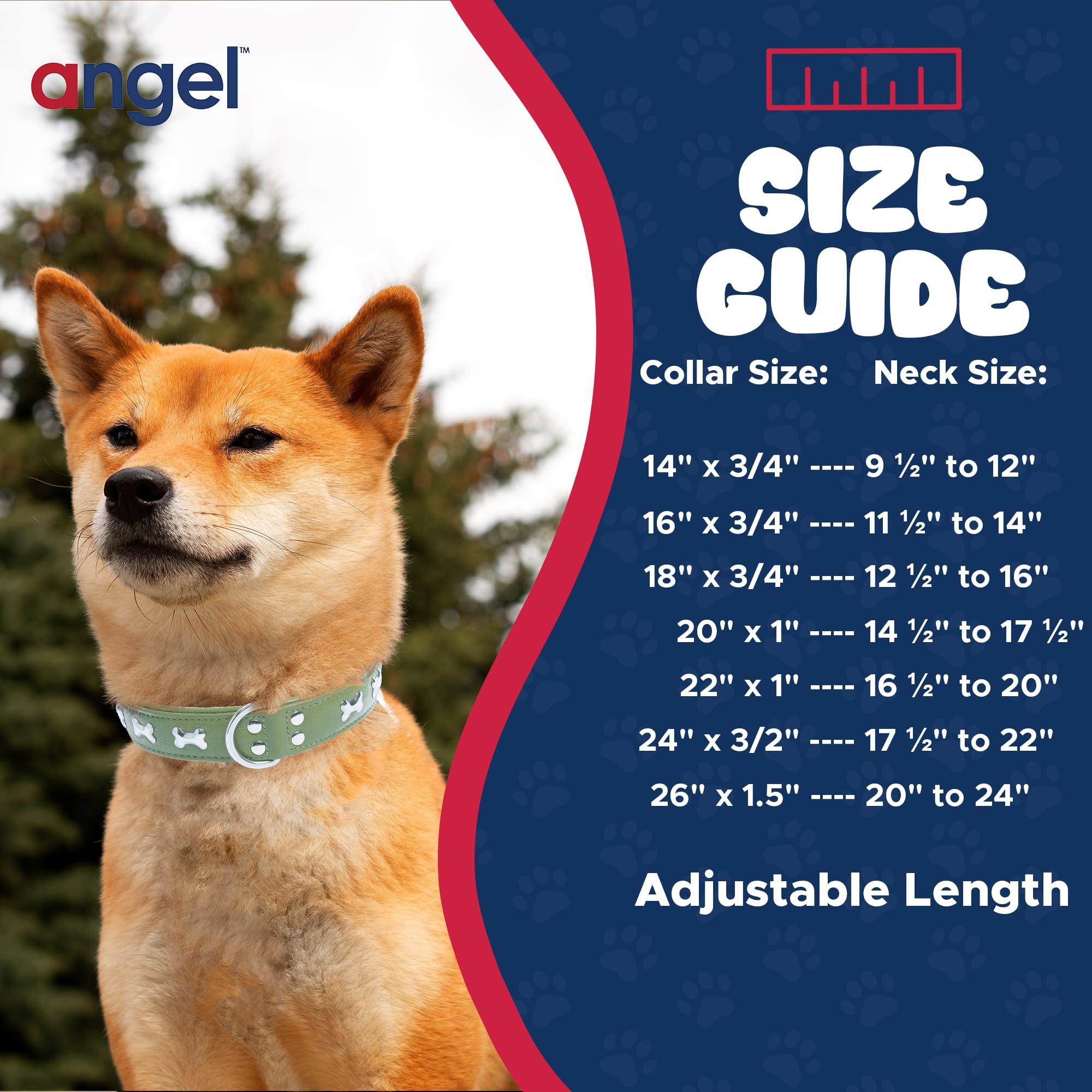 Genuine Leather Studded Dog Collar for Medium to Large Dogs - 24