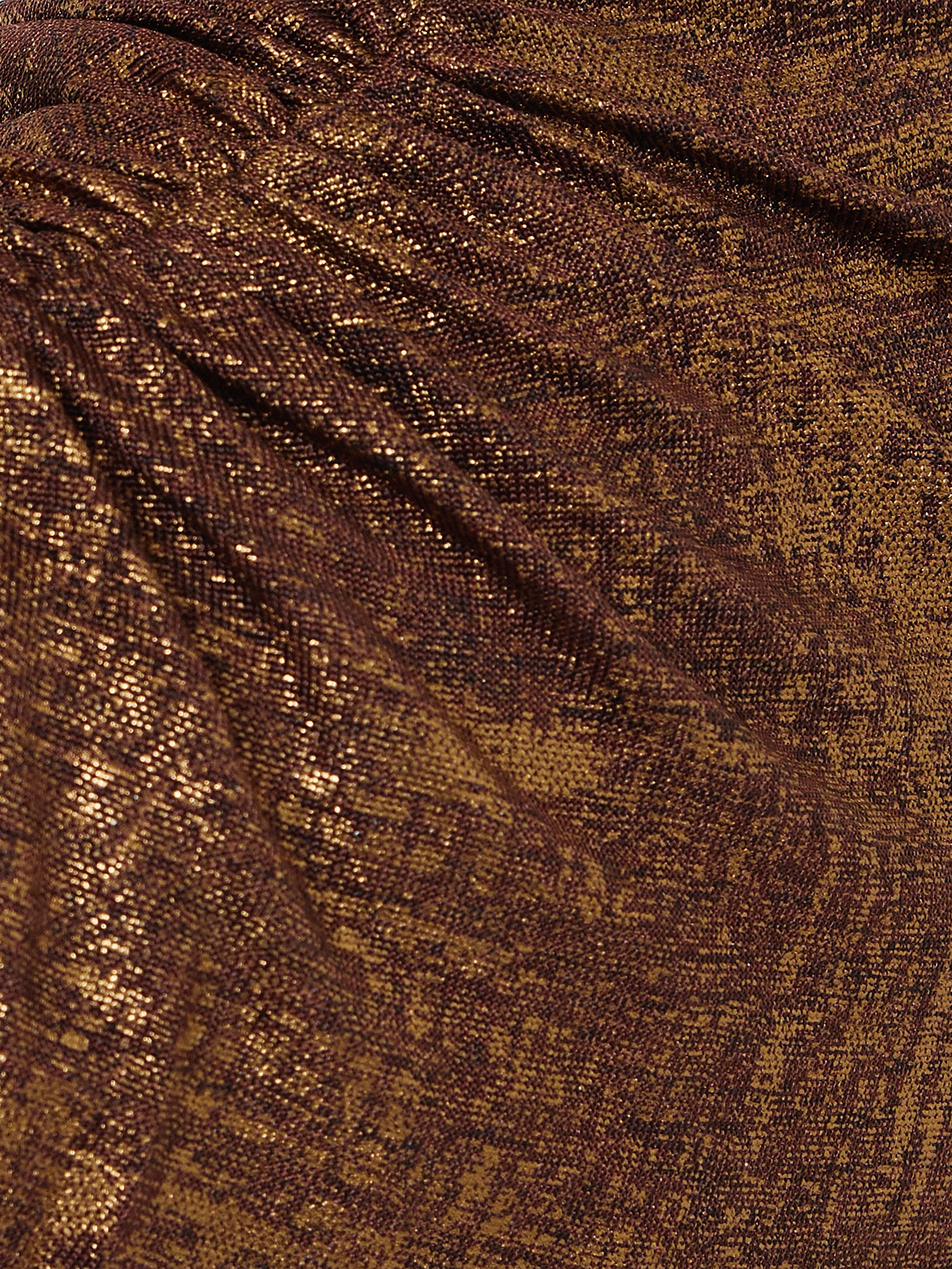 Elegant Brushed Bronze Draped Dress for Women - Perfect for Evening Parties, Weddings & Special Occasions