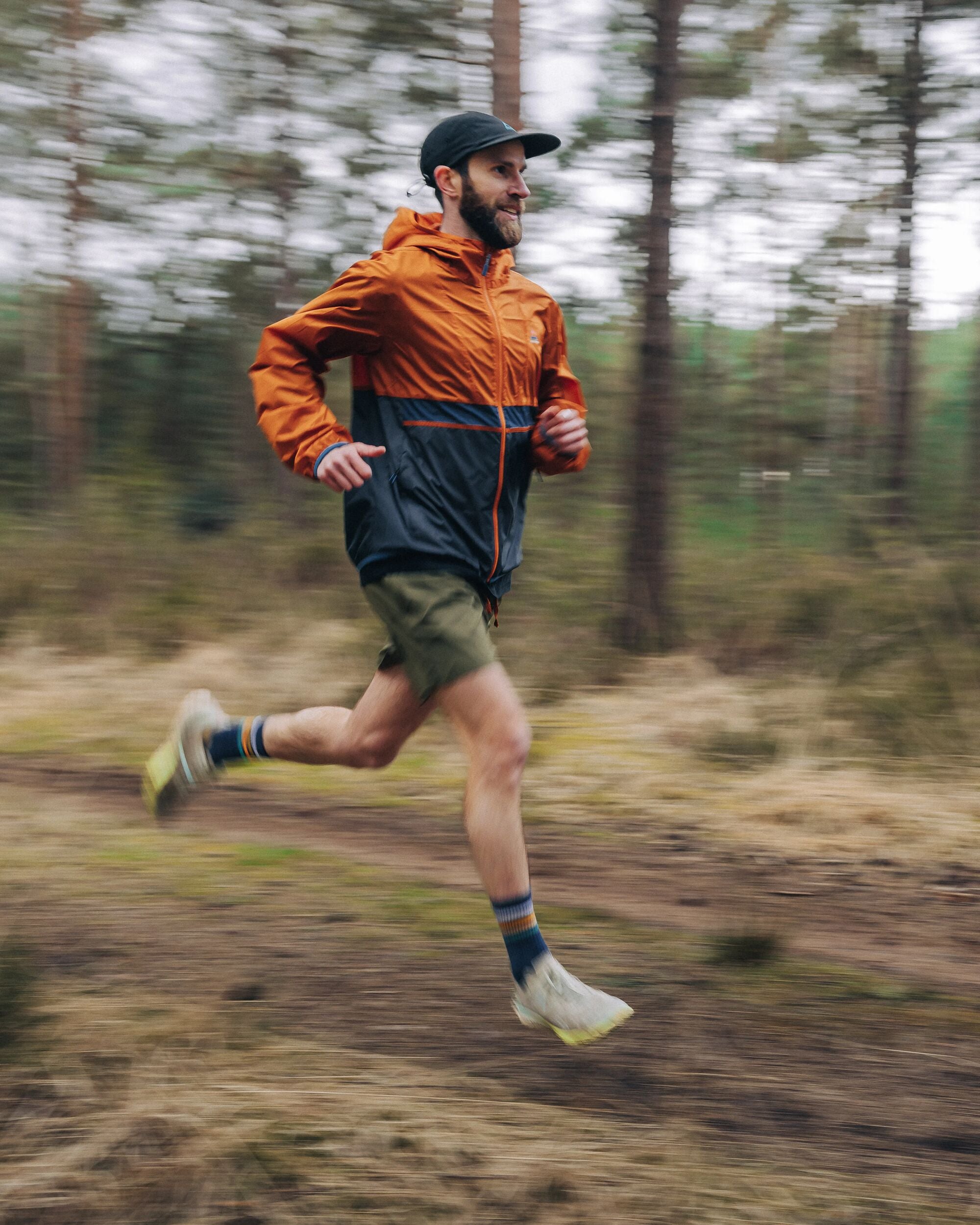 Gusto Recycled Windshell Jacket - Lightweight Water-Resistant Windbreaker for Men & Women | Sunset Orange/Charcoal | Perfect for Hiking, Running & Outdoor Adventures