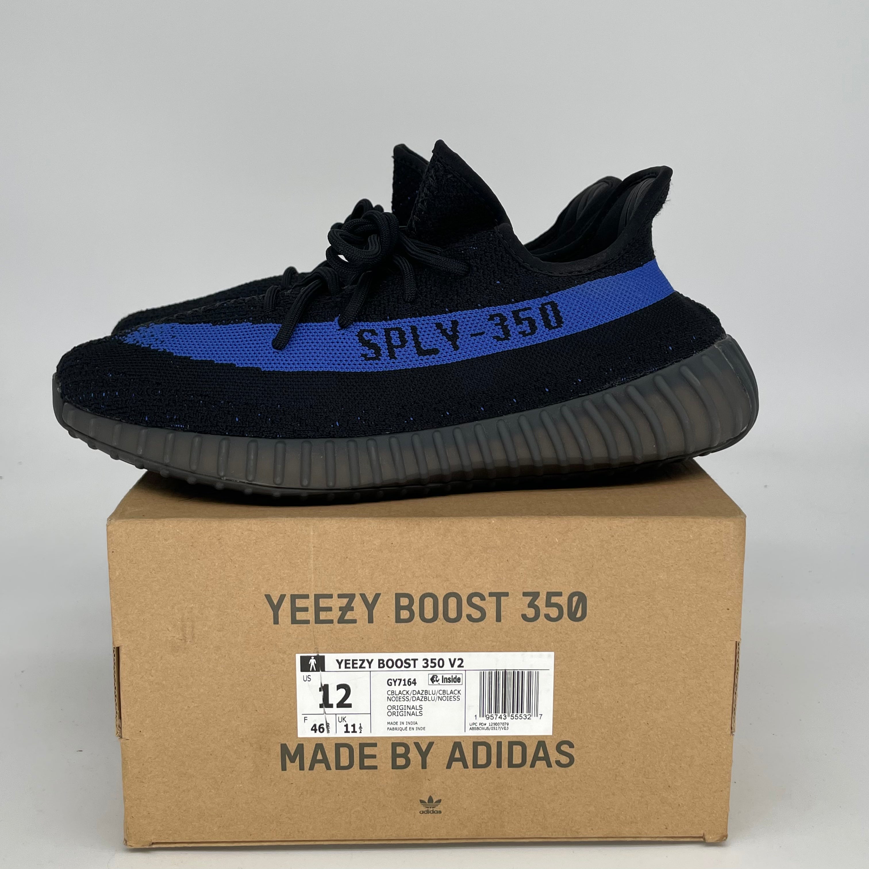 Adidas Yeezy Boost 350 V2 Dazzling Blue Sneakers - Men's Size 12 (GY7164) | Comfortable Running Shoes for Casual Wear & Street Style Fashion