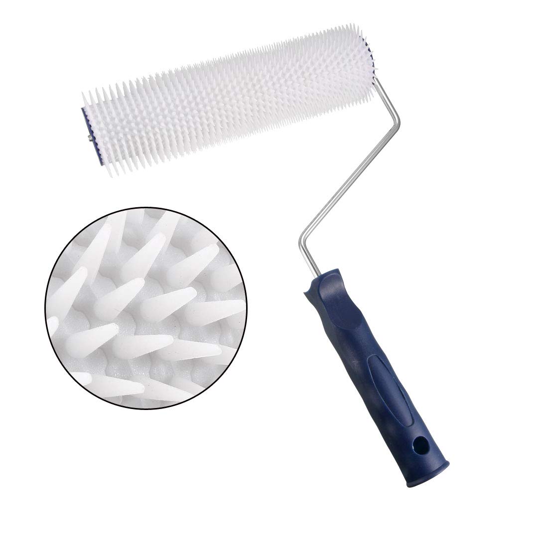 uxcell 22cm Latex Floor Self-Leveling Screed Spiked Roller with 11mm Teeth Height - Perfect for Concrete Leveling, Floor Smoothing & DIY Home Renovation Projects
