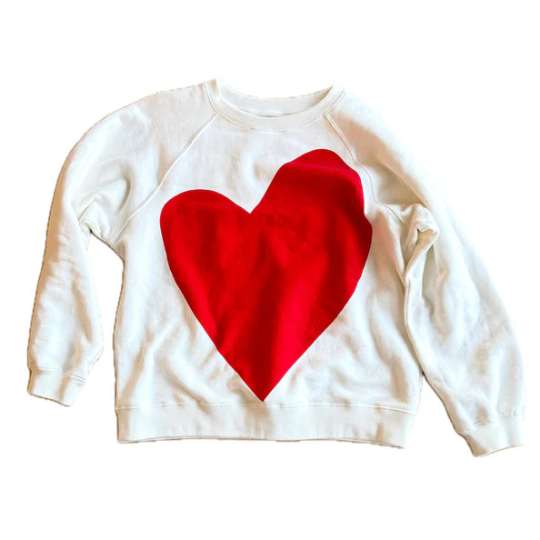 Benton Imperfect Heart Sweatshirt for Women - Soft Cotton Pullover with Unique Heart Design, Cozy Oversized Fit (White) | Perfect for Casual Wear, Date Nights & Gift Giving