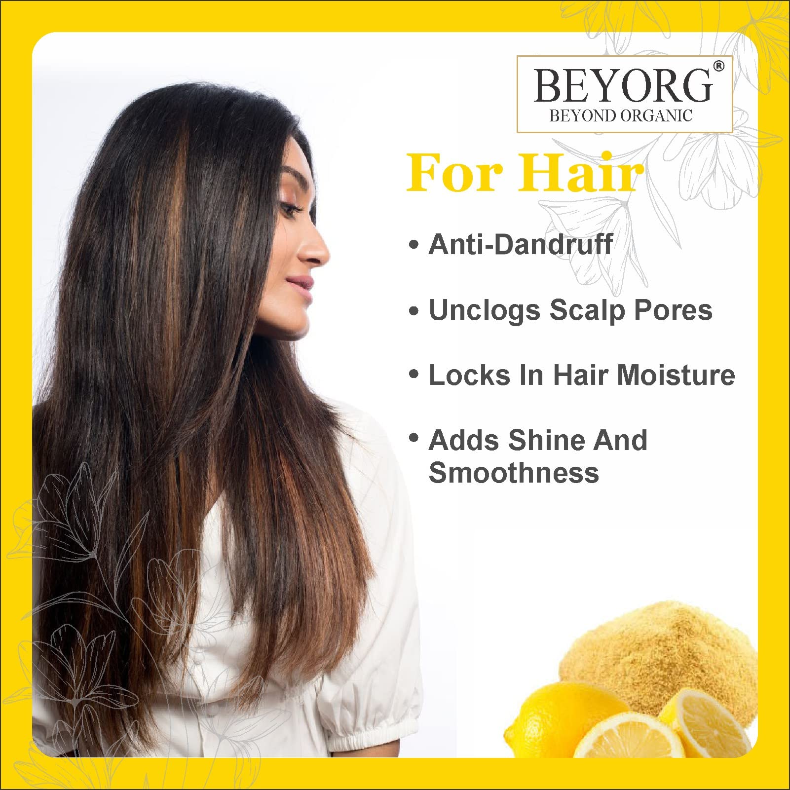 Organic Indigo Powder & Sun-Dried Lemon Peel Powder (200g) - Natural Hair Growth Treatment, Skin Brightening & Face Care | DIY Beauty Recipes for Healthy Hair & Glowing Skin