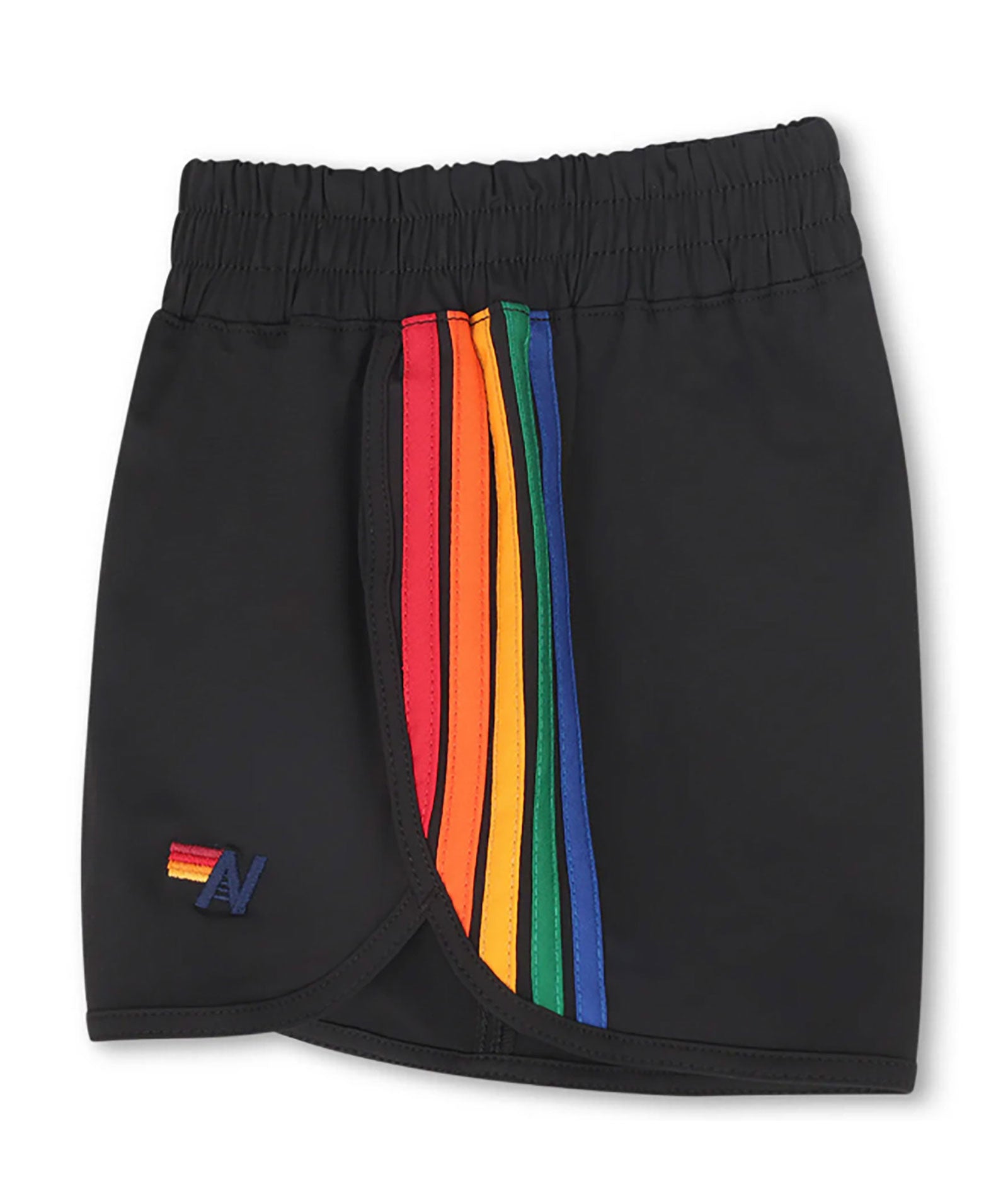 Aviator Nation Kids 5 Stripe Flex Jogger Shorts - Black Cotton Athletic Shorts for Boys & Girls - Perfect for Running, Playtime & Casual Wear