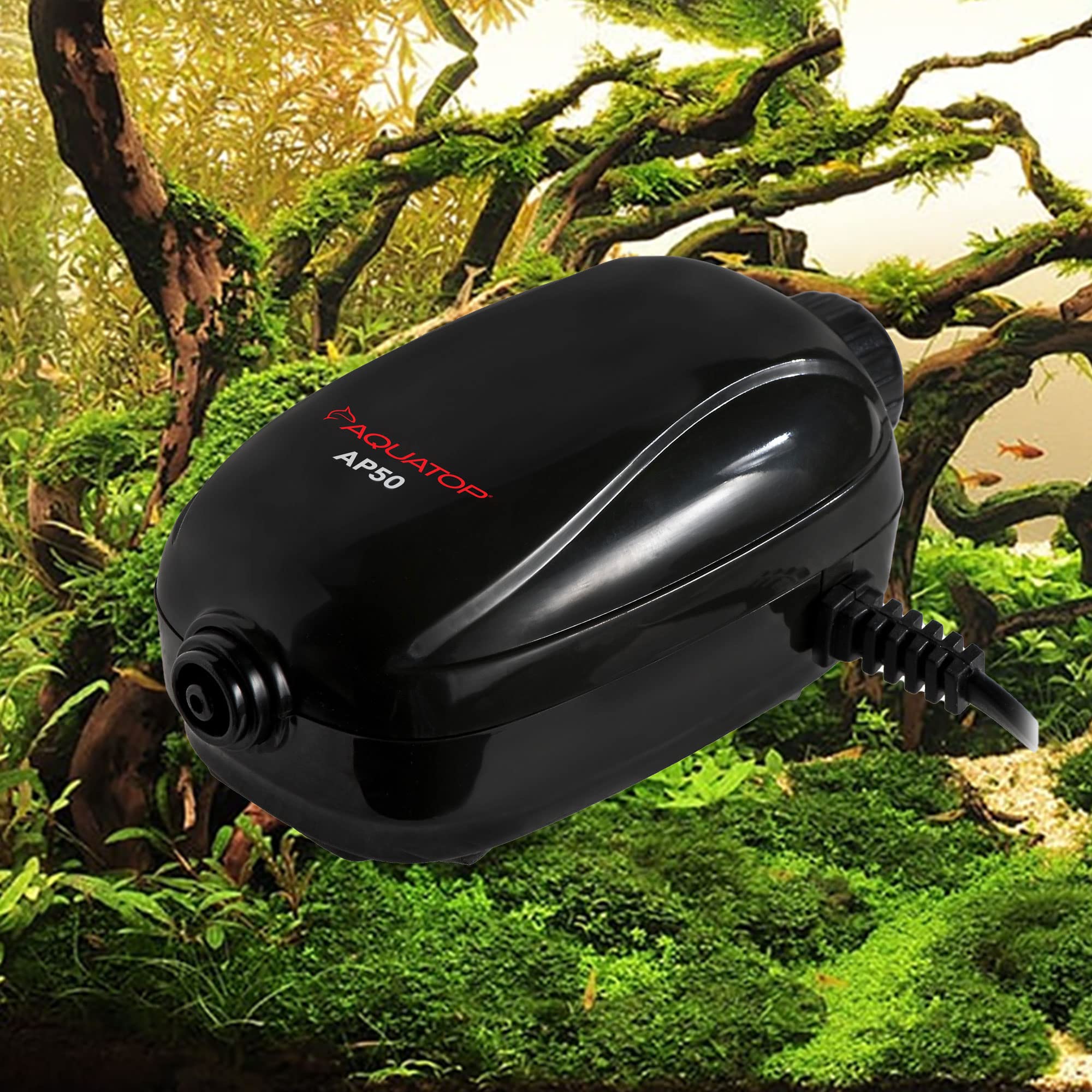Aquatop Breza Aquarium Air Pump - Quiet Oxygen Pump for Fish Tanks, Hydroponics & Pond Aeration - Ideal for Home Aquariums, Fish Breeding & Aquatic Plants