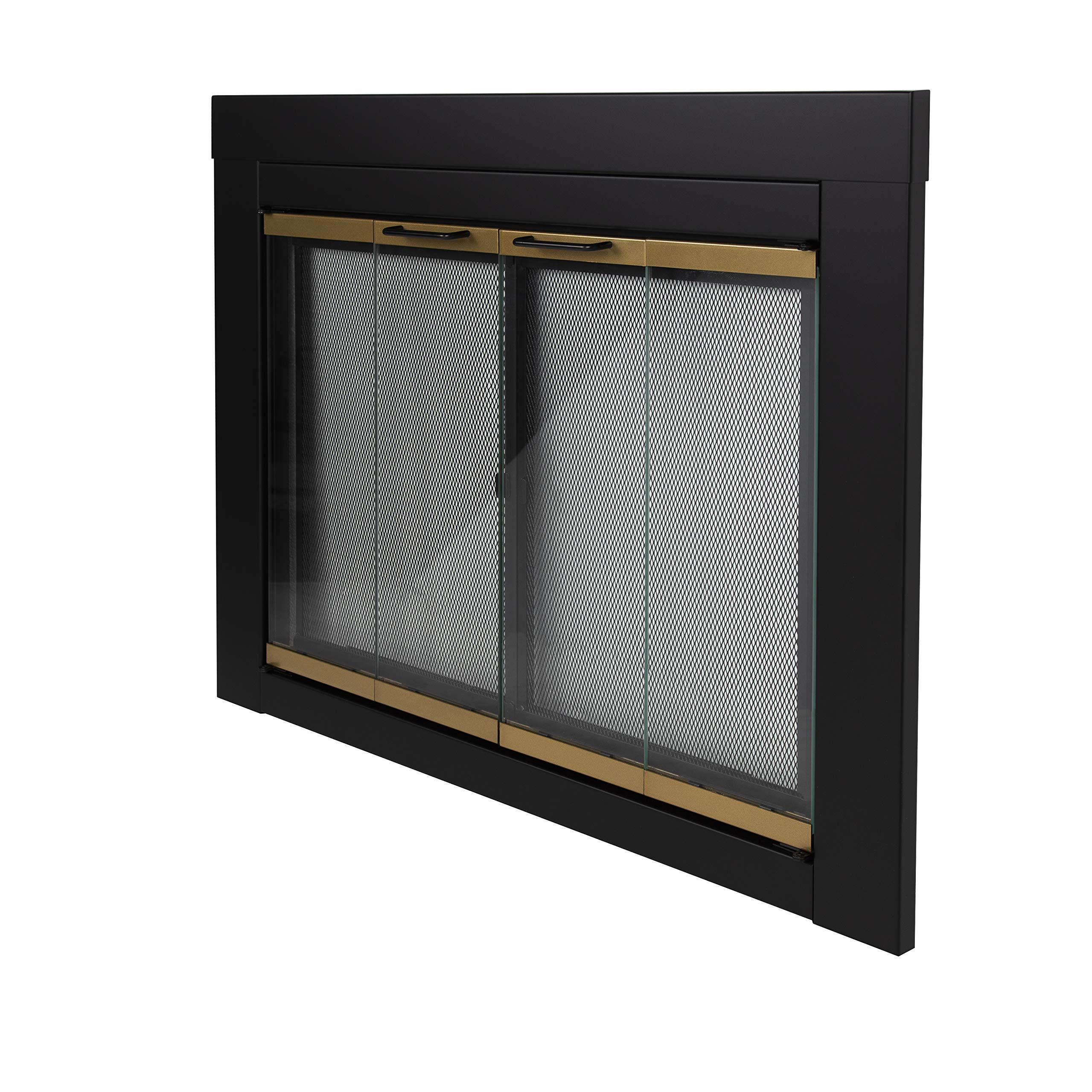 Pleasant Hearth AR-1022 Arrington Large Black Fireplace Glass Door - Perfect for Living Room, Patio & Outdoor Fireplace Safety