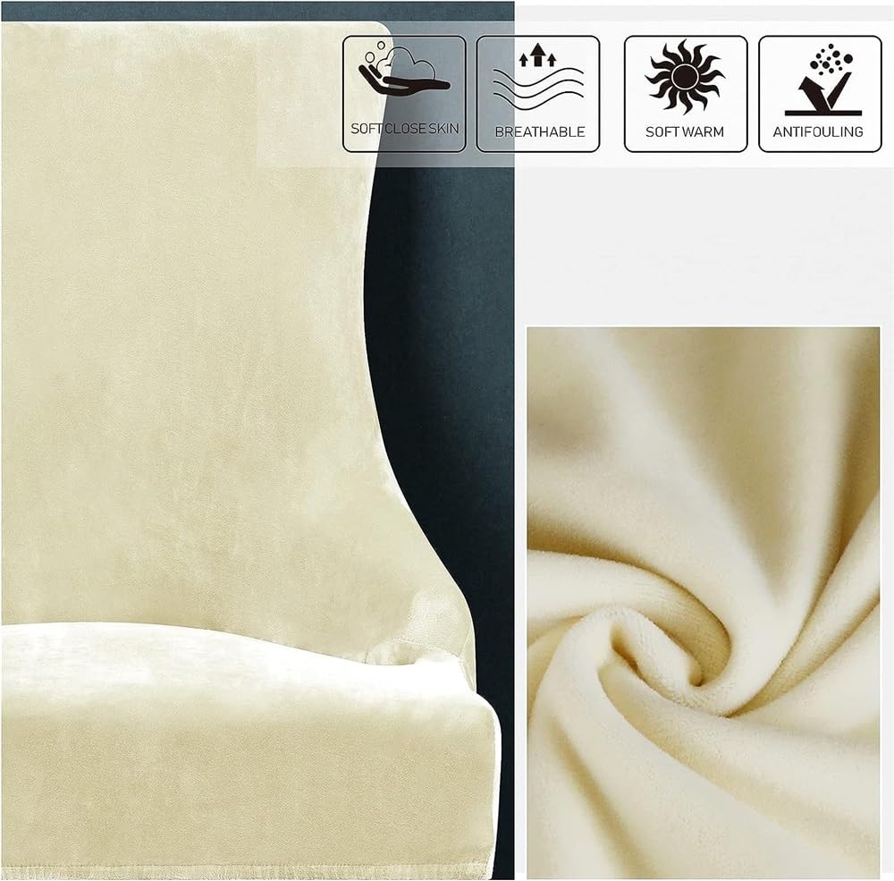 Premium Reusable Arm Chair Protector Cover - Machine Washable Slipcover for Dining Room, Banquet & Home Decor (Cream, 1PC) | Perfect for Everyday Use, Parties & Protecting Furniture from Spills