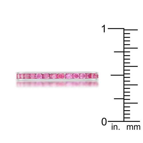 0.5ct Ruby & Cubic Zirconia Stainless Steel Eternity Band Ring for Women - Perfect for Weddings, Anniversaries & Special Occasions