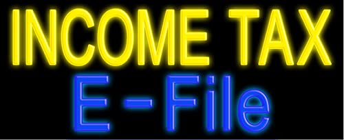 Handmade USA Glass Neon Sign #10718 for Income Tax E-Filing - Perfect for Home Office, Tax Agency Decor & Business Branding