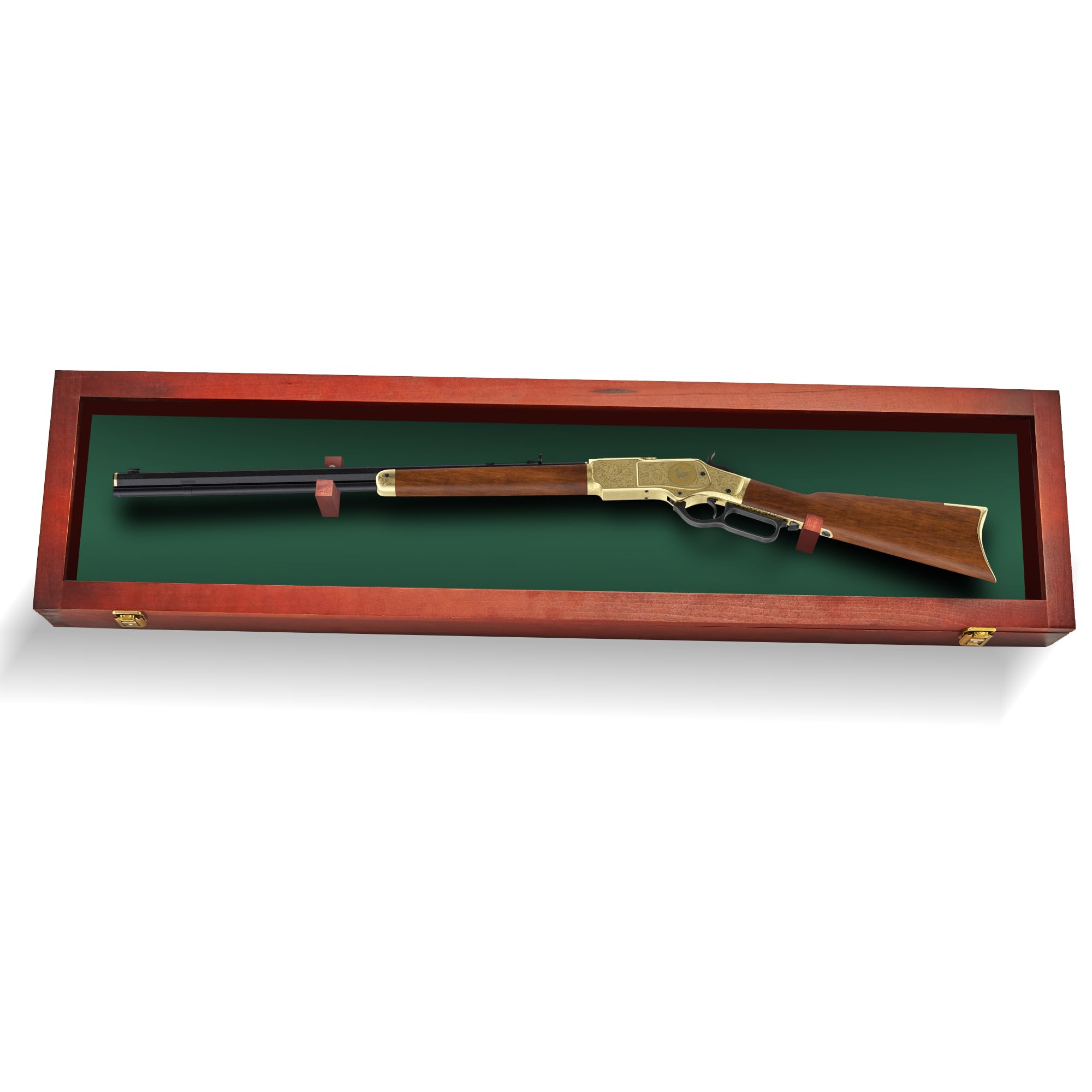 Lockable Gun Display Case for Rifles & Shotguns - Acrylic Door Wall Mount Cabinet for Firearms & Sword Collection - Perfect for Home Security, Hunting Lodge, and Man Cave Decor