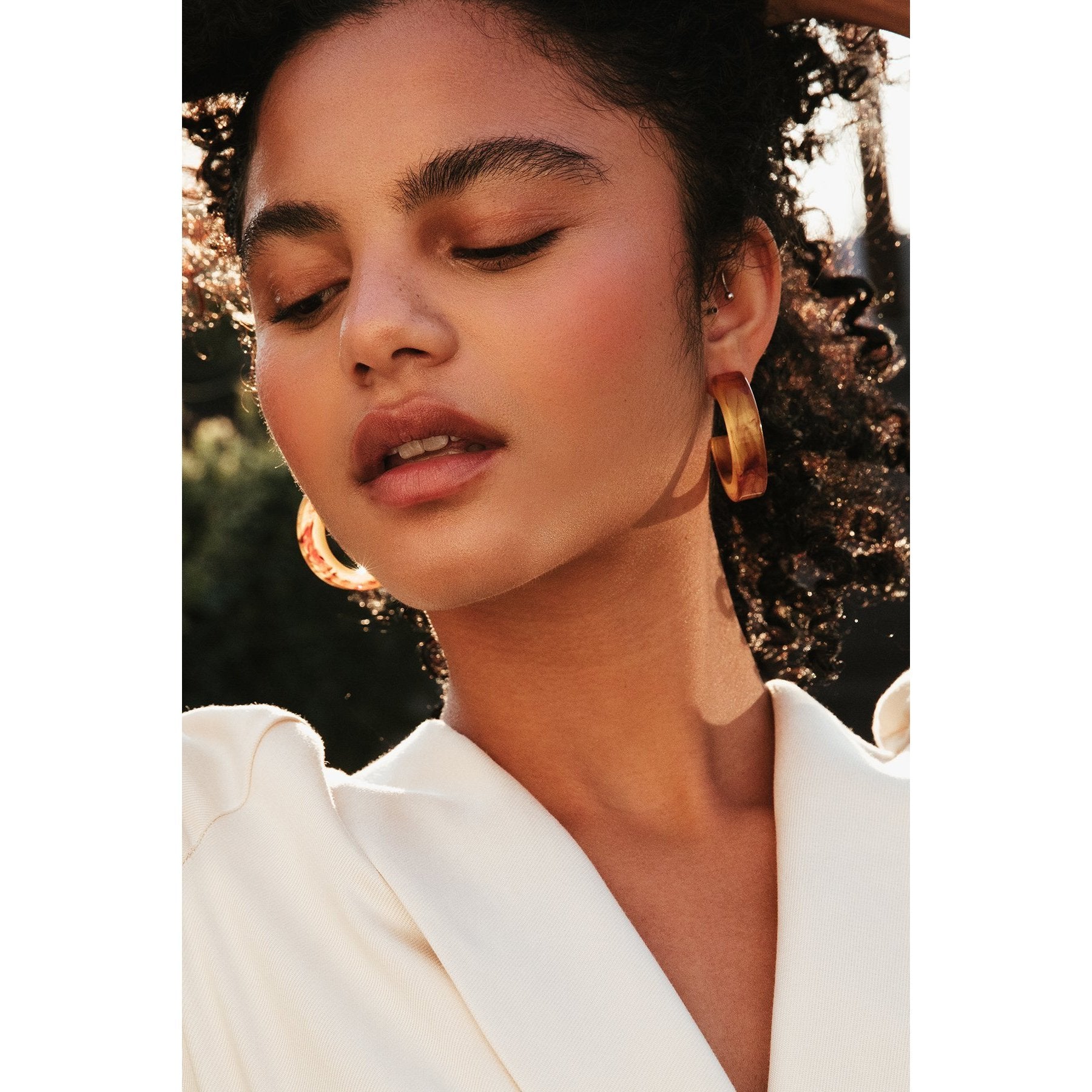 Chunky Resin Hoop Earrings for Women - Trendy Handmade Statement Jewelry - Perfect for Boho, Party & Everyday Wear