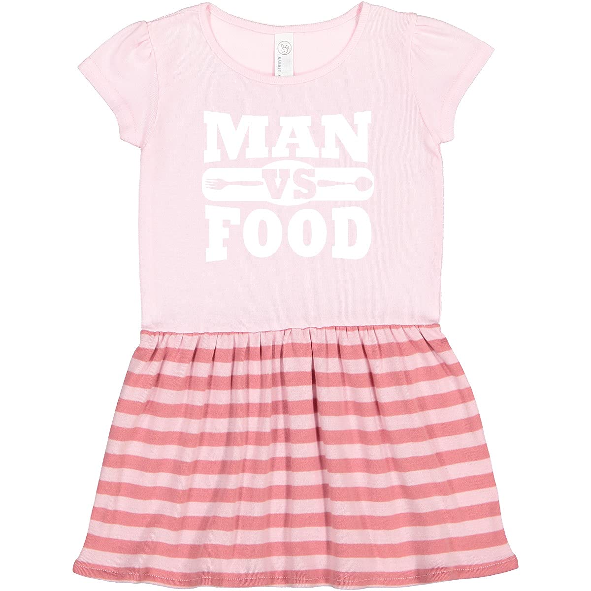 Inktastic Man Vs Food Toddler Dress - Cute Graphic Print Baby Girl Outfit for Casual Wear, Playdates & Family Photos