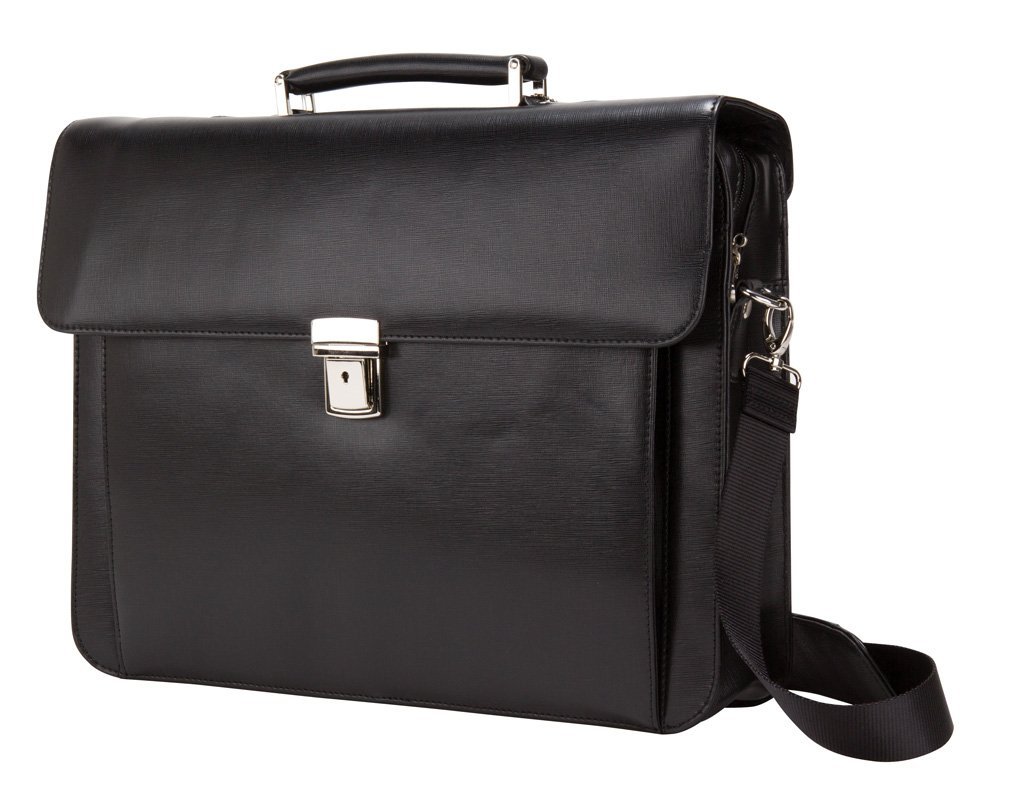 Premium Leather Executive Business Briefcase for Laptop & Tablet - Professional Office Work, Travel & Business Meetings