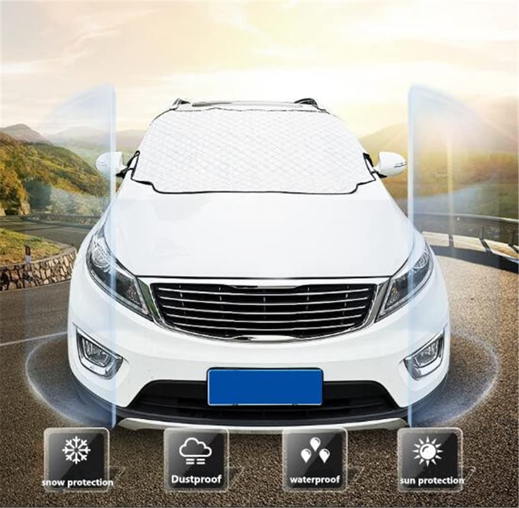 4-Layer Car Windshield Sunshade Cover - Universal Fit for Most Cars, SUVs, Trucks & Vans (57x44 Inches) - Winter Frost, Snow & Ice Protection - Perfect for Parking, Travel & Extreme Weather