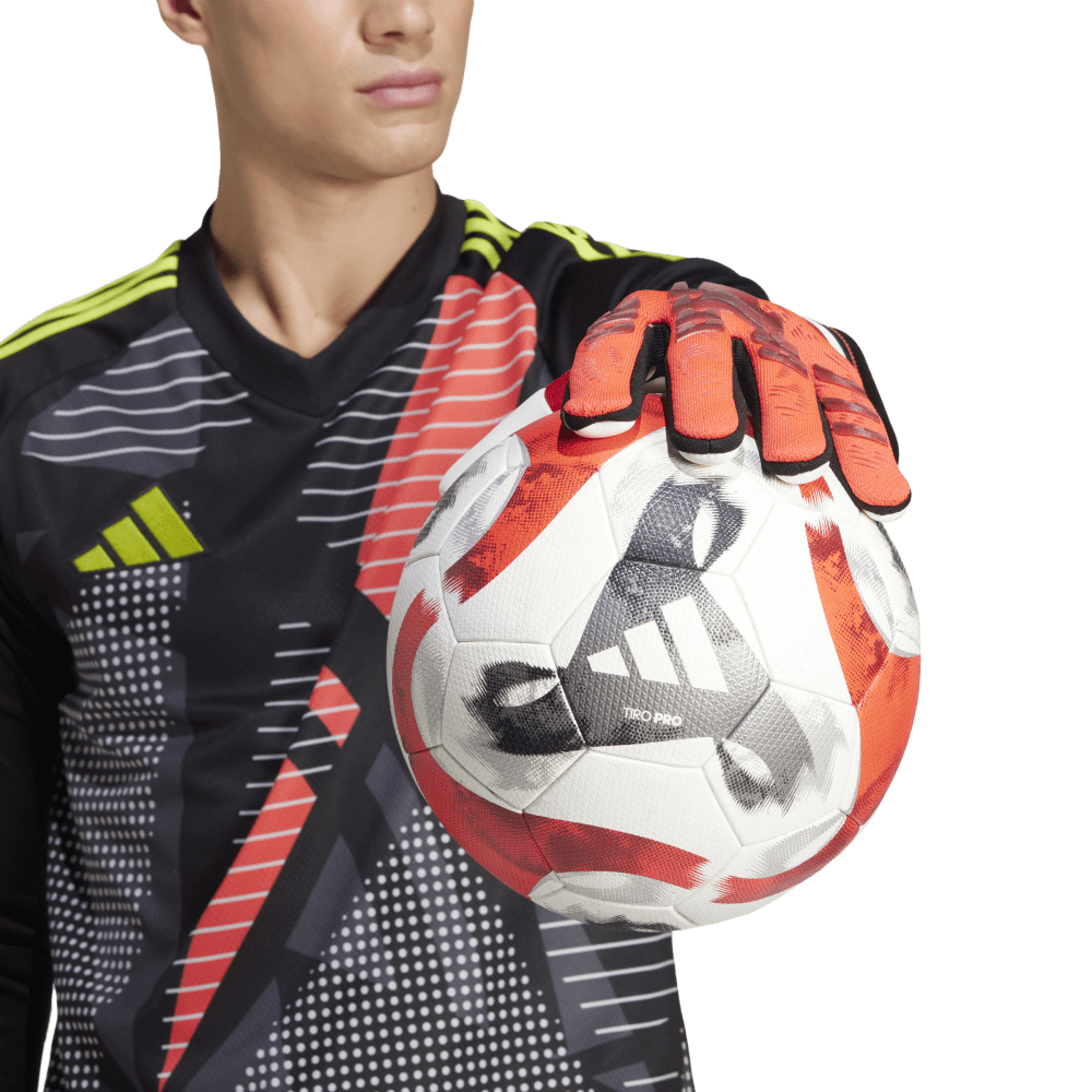 Adidas Predator Pro GK Gloves - Professional Goalkeeper Gloves for Soccer & Football (Lucid Red/Black/Pure Ruby) - Perfect for Training, Matches & Outdoor Sports