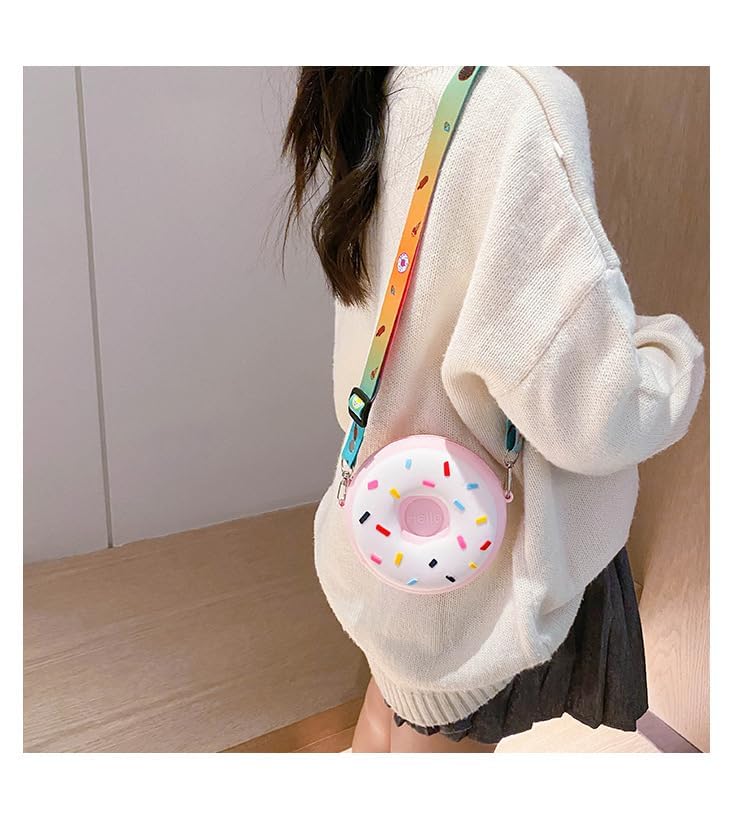Stylish Silicone Donut Coin Purse - Cute Strawberry Design Handbag for Women & Girls | Perfect for Parties, Shopping & Everyday Use