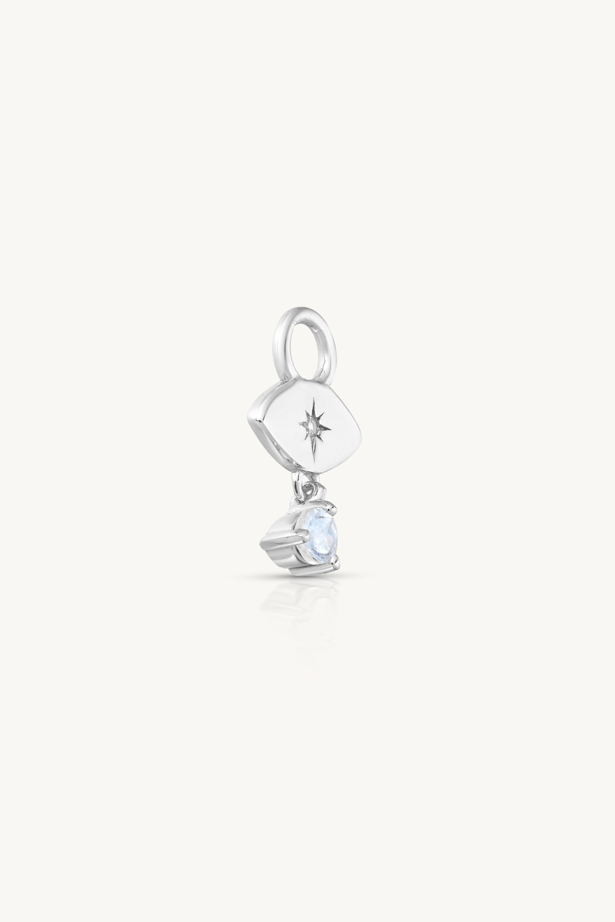 Vega Moonstone Silver Charm Pendant Necklace for Women - Elegant Healing Crystal Jewelry Gift for Birthday, Anniversary & Spiritual Healing