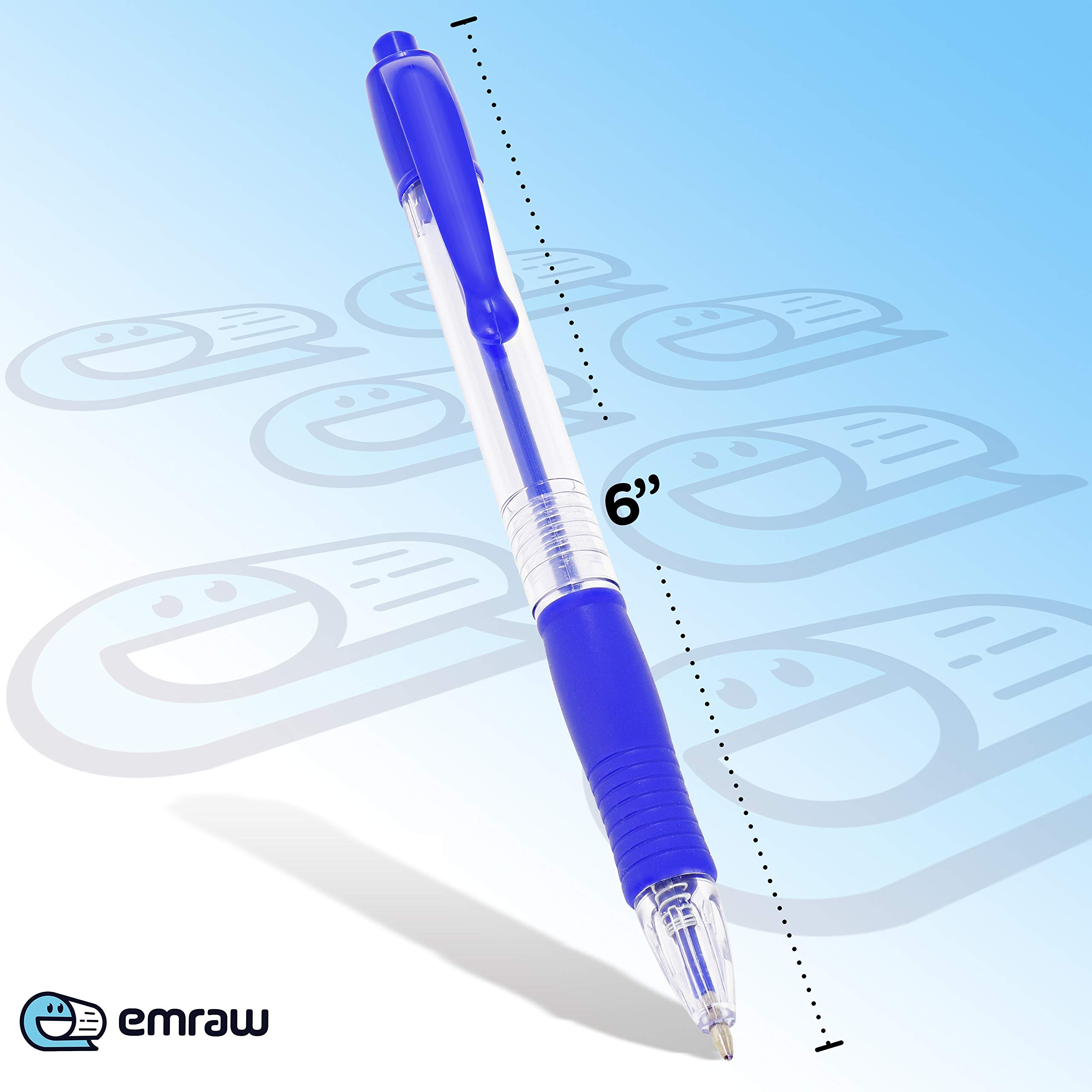 Emraw 4 Blue Retractable Ballpoint Pens - 48 Pack Smooth Writing Office & School Supplies for Home, Work & Study | Comfortable Grip, Stylish Design for Everyday Use