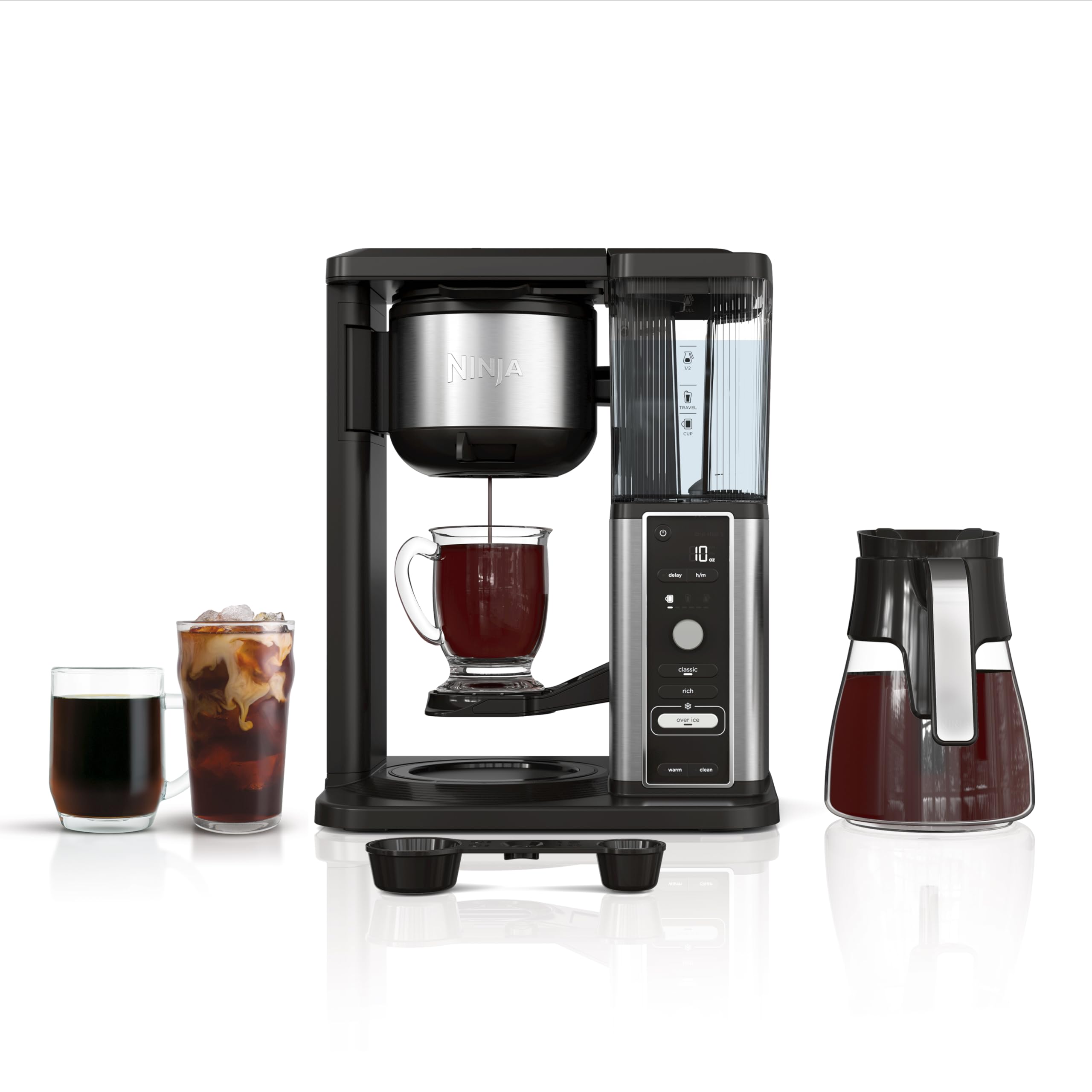 Ninja® CM360C Hot & Iced Coffee Maker - 10 Cup Glass Carafe with Rapid Cold Brew Technology | Single Serve & Drip Coffee Machine (Canadian Version) | Perfect for Home, Office & Small Businesses