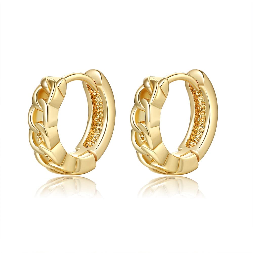 Gold Huggie Hoop Earrings for Women - Twisted Cartilage Hoops Set, Tiny to Chunky Fashion Earrings | Perfect Gift for Her, Everyday Wear & Special Occasions