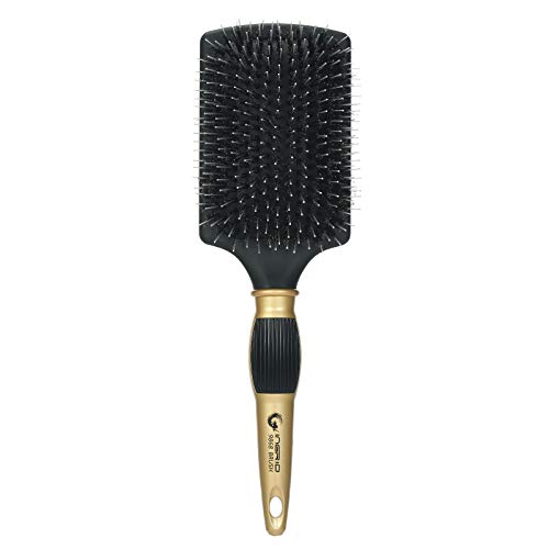 Boar Bristle Hair Brush with Black Cushion - Scalp Massage & Hair Grooming Brush for Women & Men - Perfect for Detangling, Shine Enhancement & Daily Styling at Home or Travel