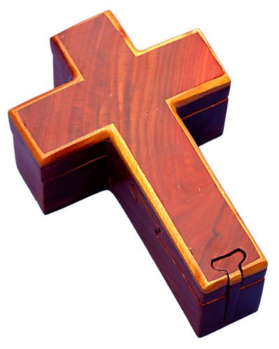 Handmade Wooden Cross Key Box - Religious Keepsake Organizer for Home, Office, or Travel - Perfect for Storing Keys, Jewelry & Small Treasures