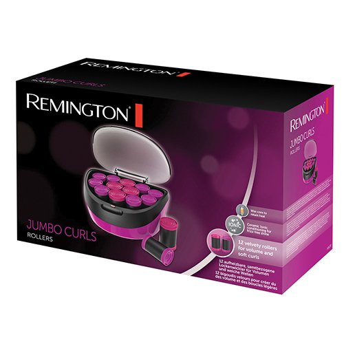 Remington H5670 Jumbo Rollers Set - 12 Hair Curlers (4x35mm & 8x40mm) with Ionic Ceramic & Velour Coating for Natural & Bouncy Curls | Perfect for Salon-Quality Styling at Home, Parties & Special Occasions