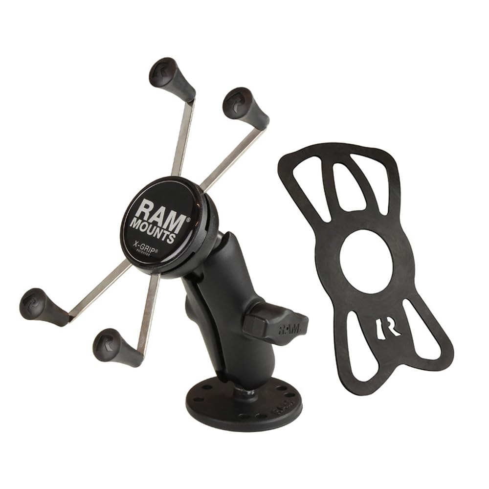 RAM MOUNTS X-Grip Large Phone Mount with Drill-Down Base & Medium Arm RAM-B-138-UN10 - Secure Phone Holder for Motorcycles, Cars, and Boats
