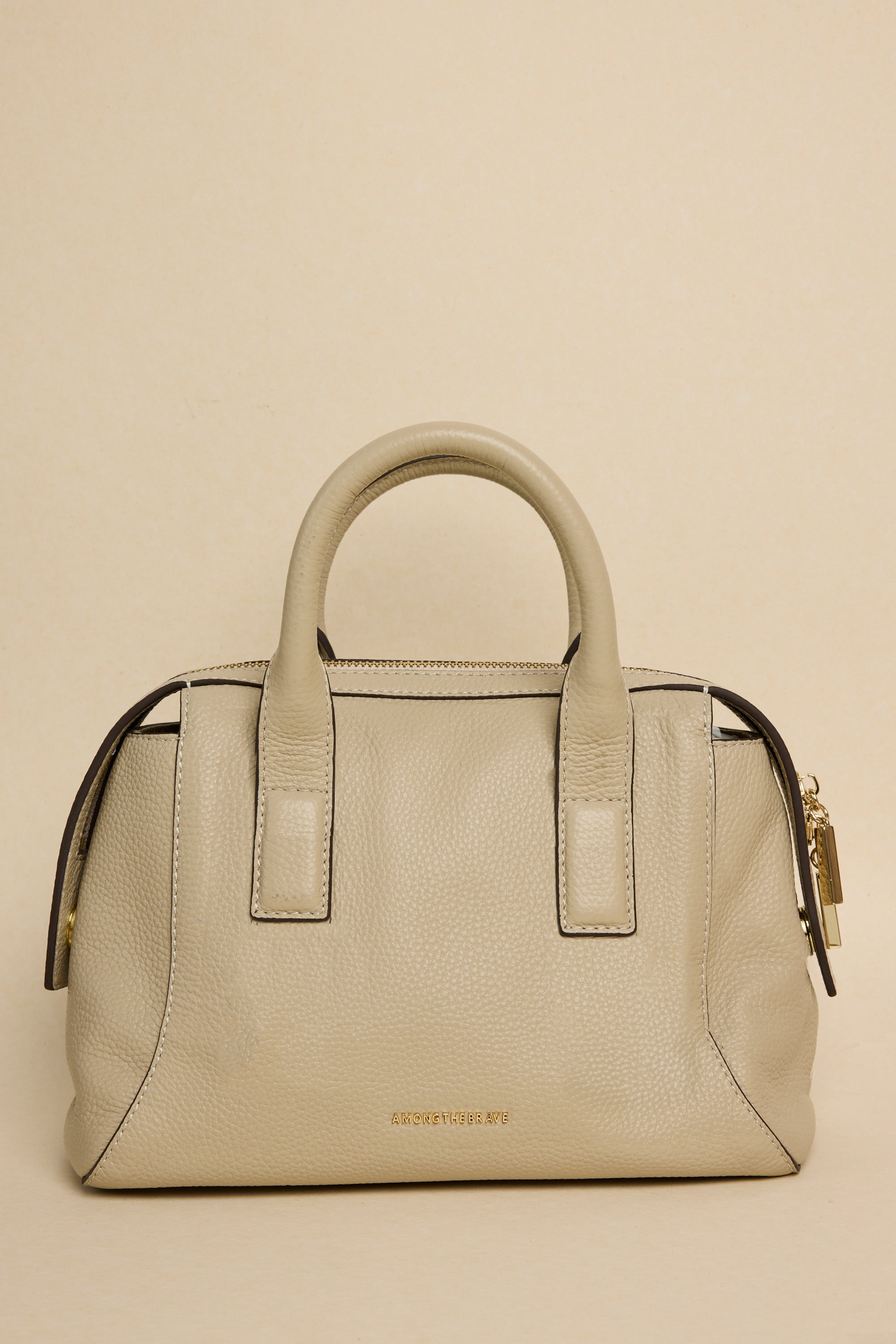 Amalfi Stone Genuine Leather Double Handle Shoulder Bag for Women - Stylish Tote Handbag for Work, Travel & Everyday Use