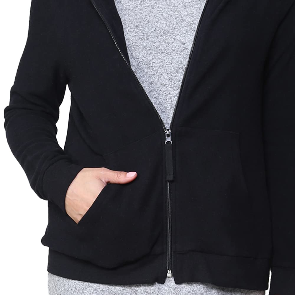 LA CERA Women's Zipper Front Hoodie with Pockets - 80% Rayon 15% Polyester 5% Spandex - Machine Wash Cold - Casual Fashion Pullover for Streetwear, Lounge & Outdoor Activities