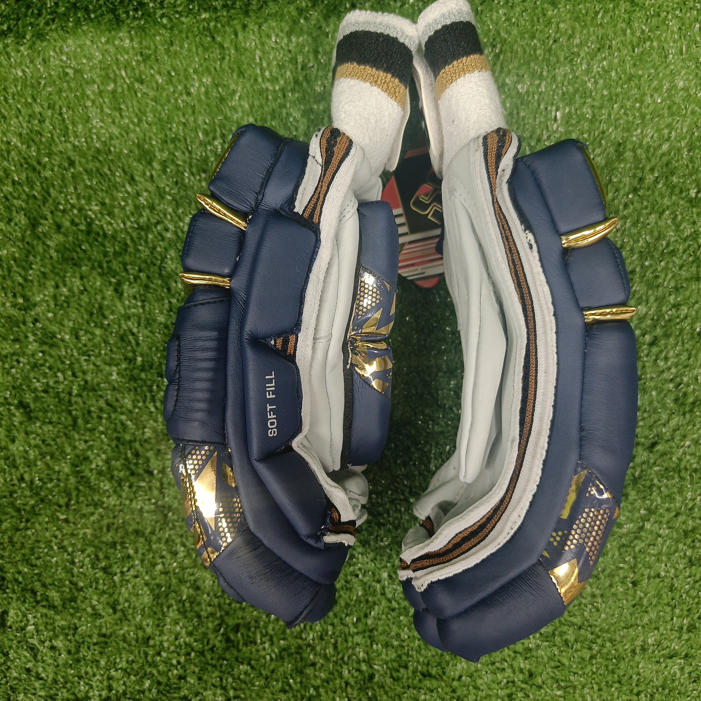 SS Super Test Gujarat Titan IPL Cricket Batting Gloves - Premium Leather Cricket Gloves for Men & Youth - Perfect for Professional Matches, Training & League Games