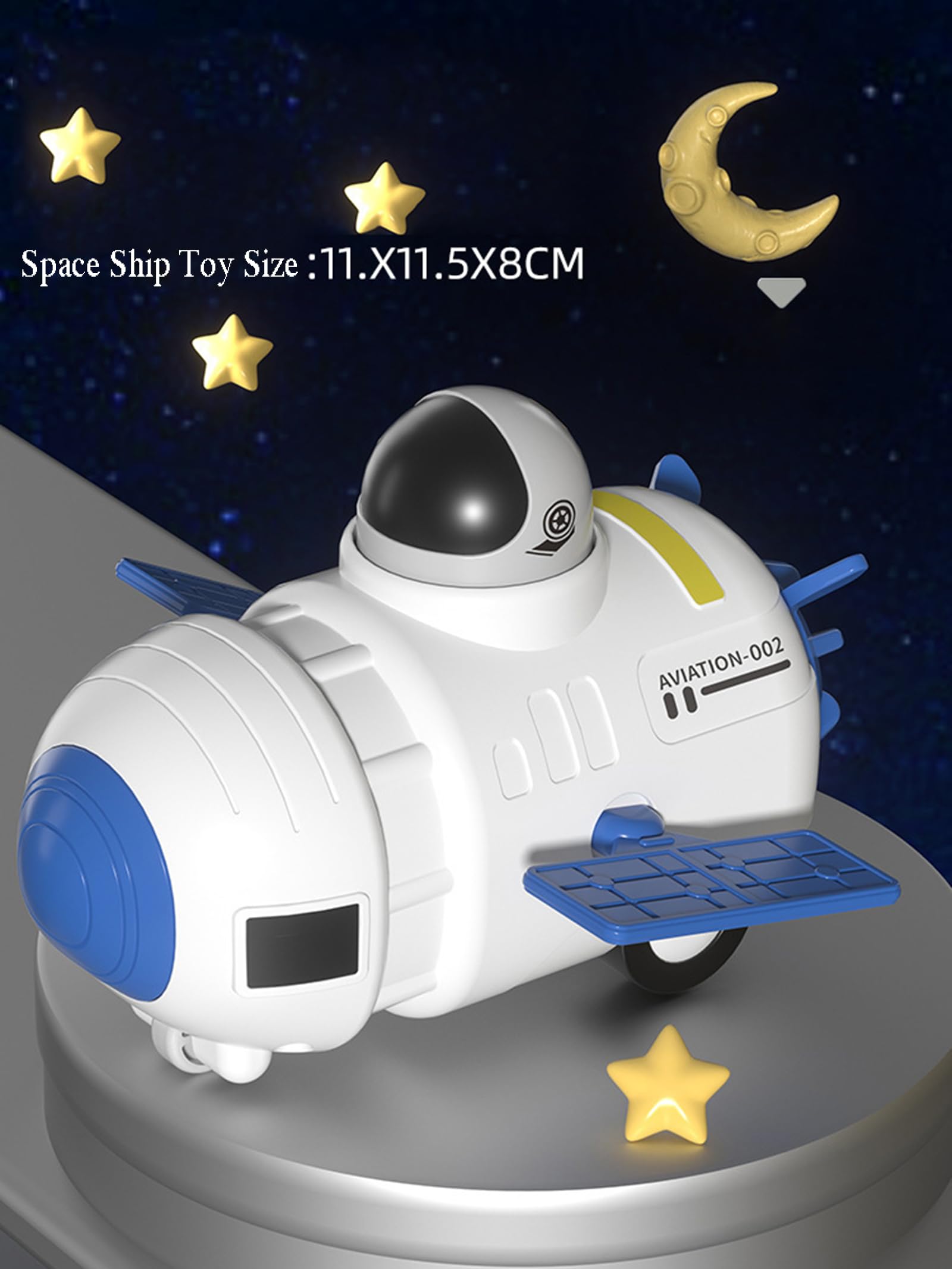 **4-Piece Space Rocket Toy Set for Toddlers 1-3 Years - Inertia & Friction Powered Spaceship with Astronauts - Early Learning STEM Toys for Boys & Girls - Perfect for Playtime, Birthday Gifts & Preschool Education**