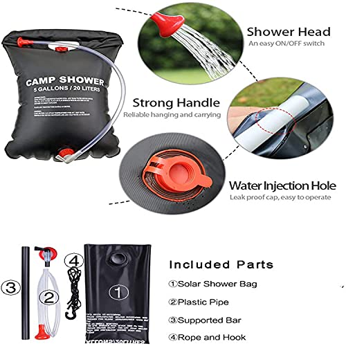**Pop-up Shower Tent & 20L Solar Shower Bag Combo - Portable Waterproof Camping Privacy Shelter with Heated Water Reservoir for Outdoor Bathing, Beach, Hiking, RV Trips (Green, 120x120x190cm) - Perfect for Camping, Backpacking, and Beach Getaways**
