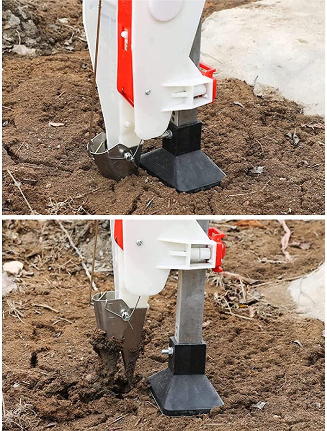 Portable Manual Seed Planter - Stainless Steel Corn, Onion & Peanut Seeder with Long Handle - Garden Planting Tool for Soybean, Vegetables & Home Gardening