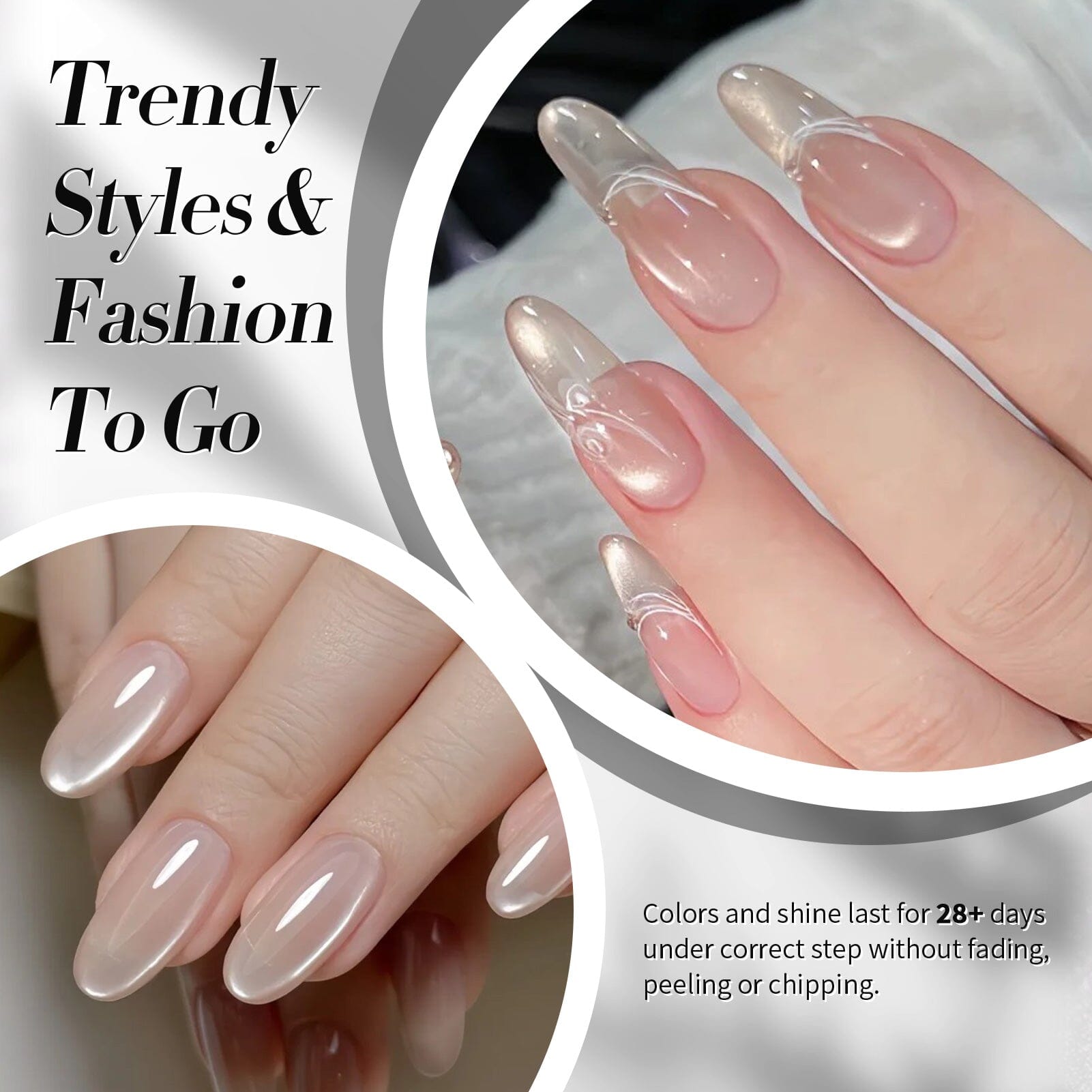 White Cat Magnetic Gel Polish MY77 - 15ml Flowing Light White Nail Polish for Salon & Home Manicures - Perfect for Nail Art, French Tips & Special Occasions