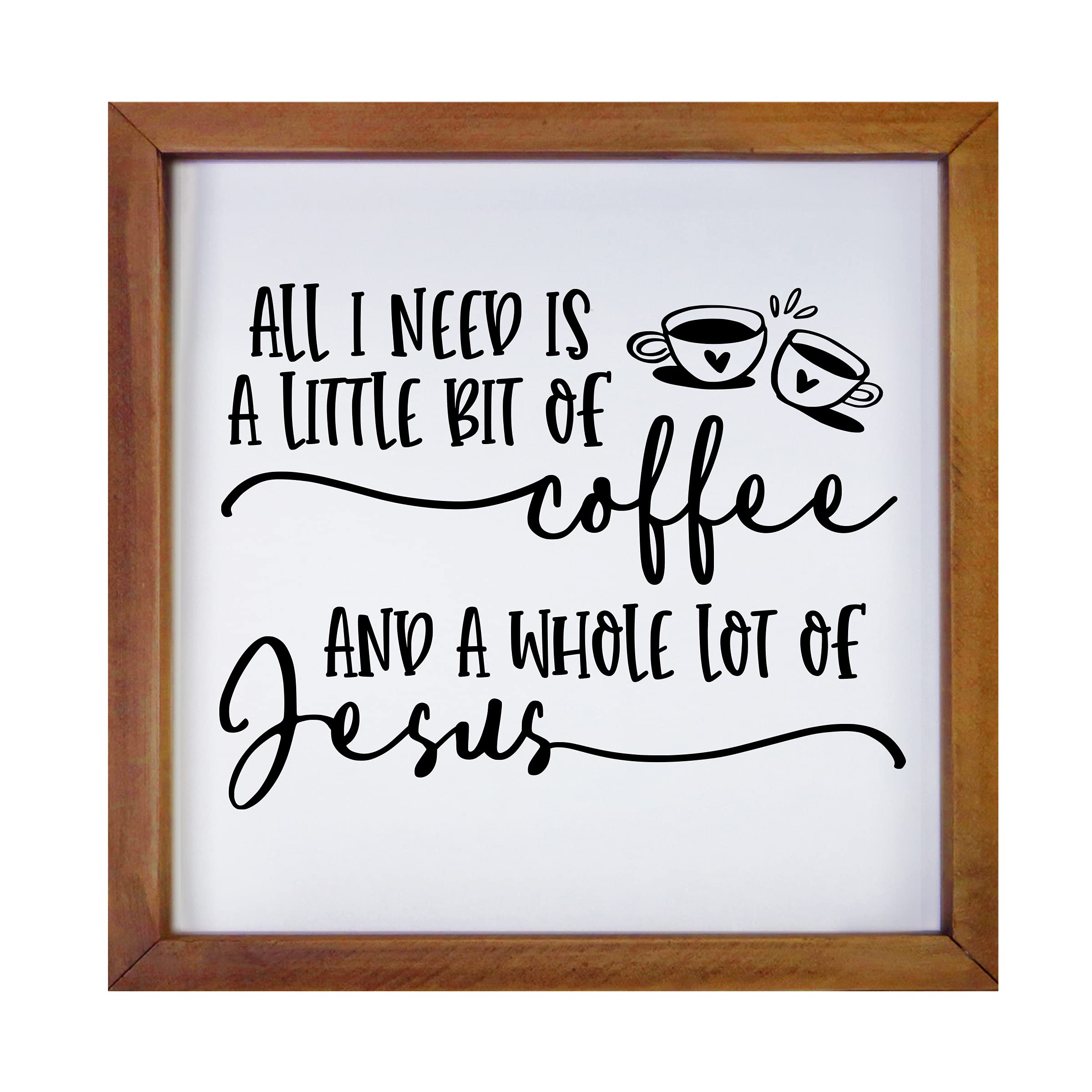 LifeSong Milestones Custom Inspirational Wooden Wall Art - 7x7 Inch Framed Shadow Box with Funny Modern Quotes, Perfect for Home Office Decor & Coffee Lover Gifts (Walnut Finish)