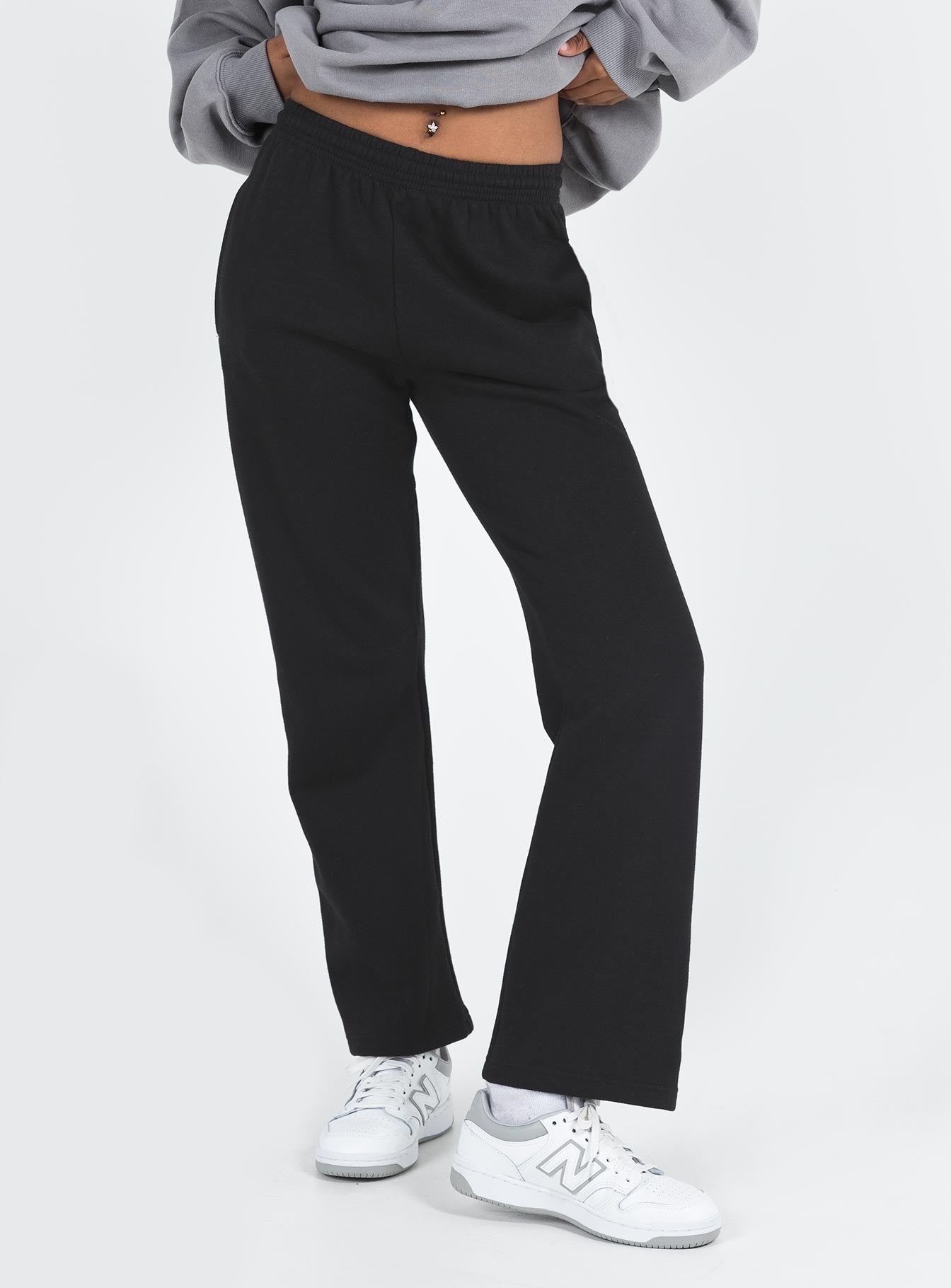 Arya Women's Straight Leg Track Pants - Black Athletic Joggers for Running, Yoga & Lounge Wear - Comfortable Casual Workout Pants