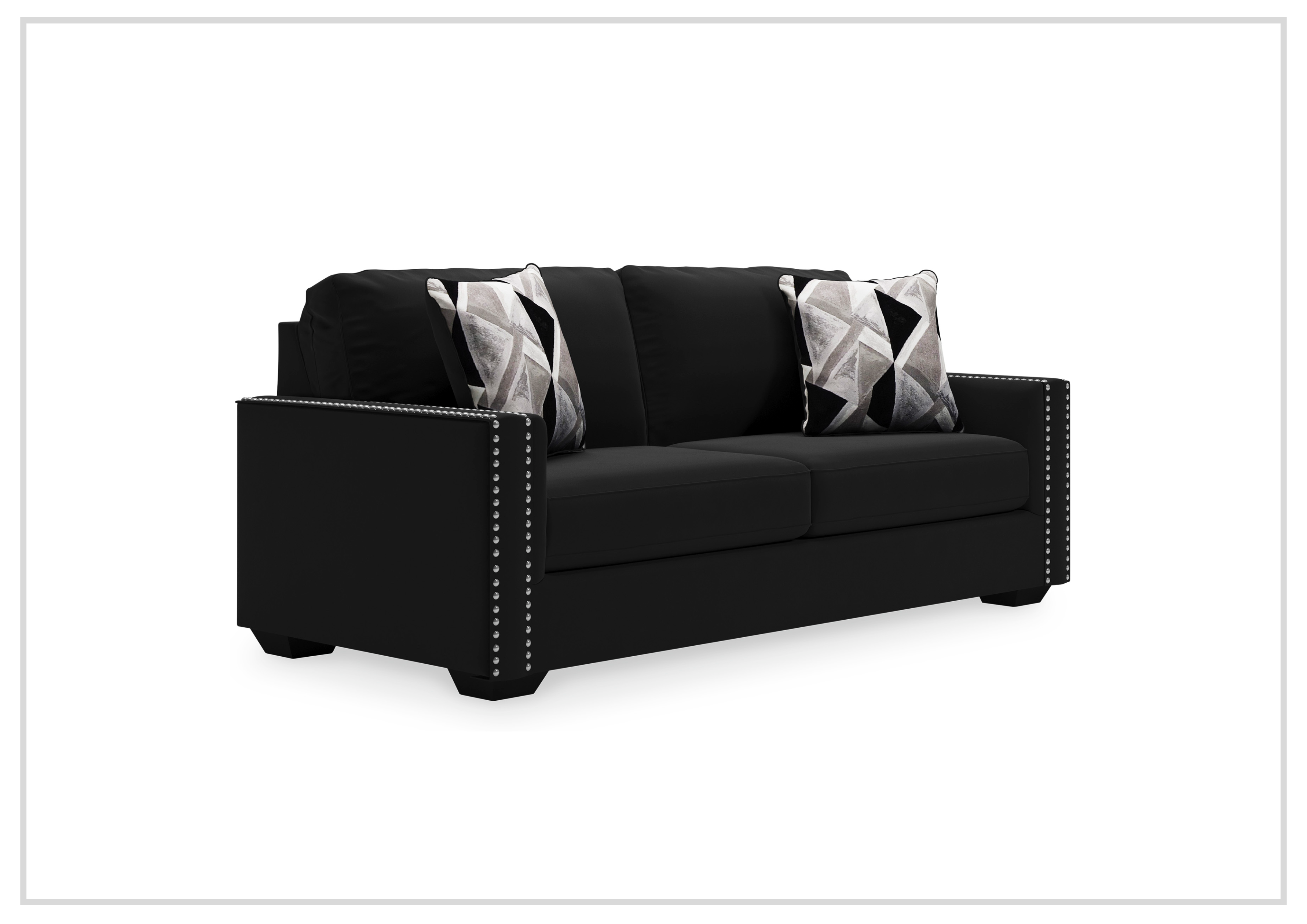 Gio Italia Glenton 2-Seater Velvet Sofa in Black - Luxurious Modern Living Room Furniture for Small Spaces & Apartments