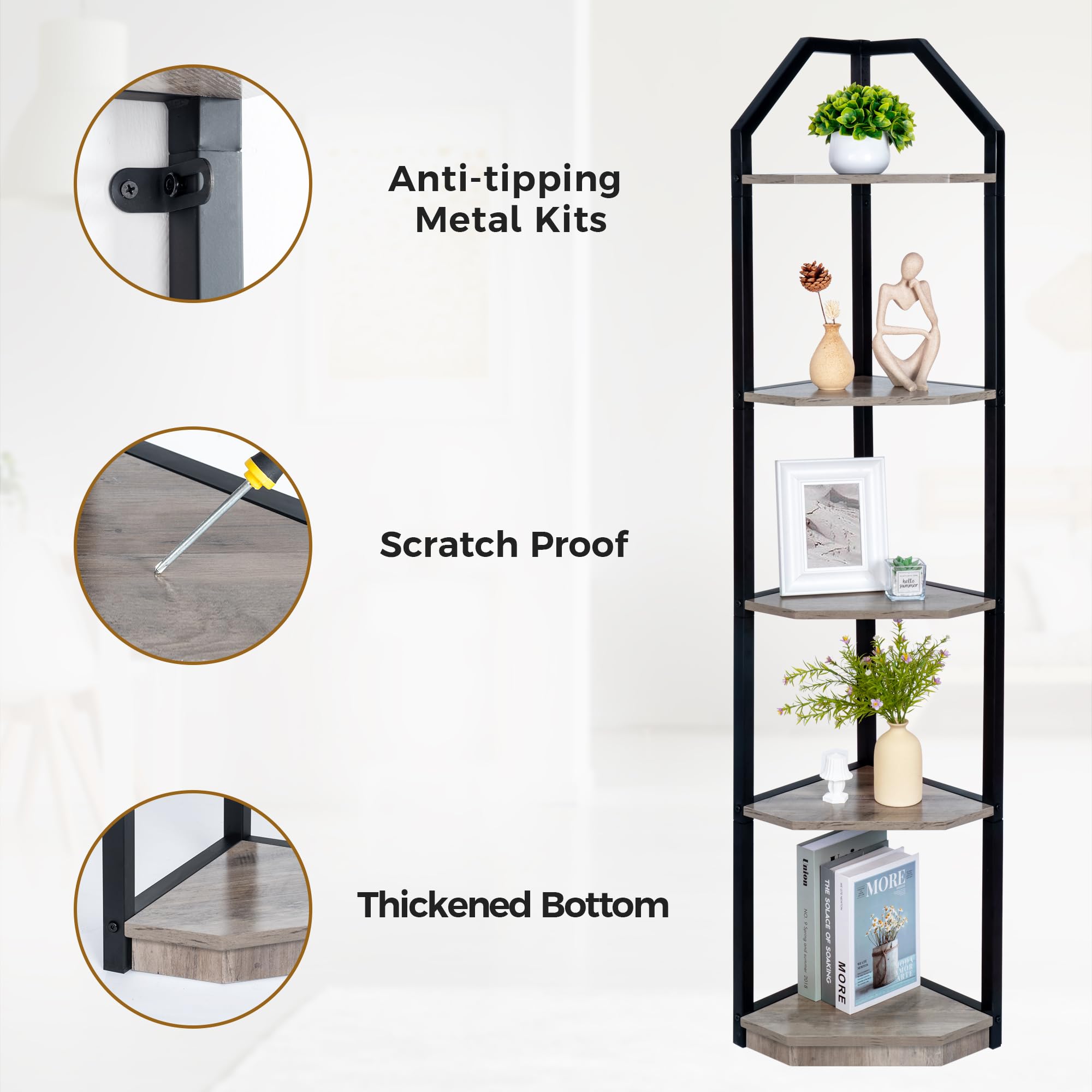 5-Tier Corner Shelf Stand - 70