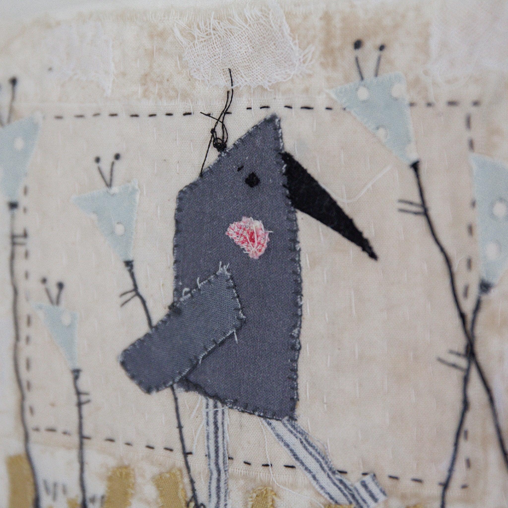 Hutch Studio Birds the Word Fabric Art Collection - The Crows Know Wall Hanging Decor for Home & Office | Perfect for Living Room, Bedroom, Nursery Decor