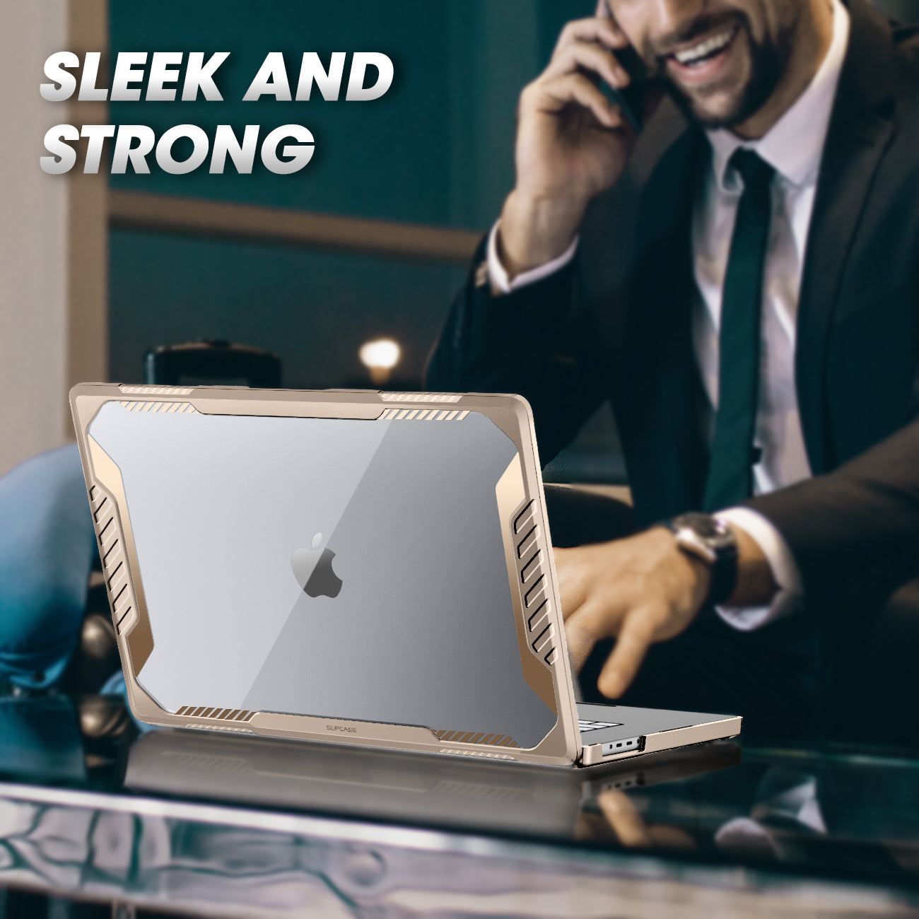 Apple MacBook Pro 16-inch M1/M2 Pro Case (2021-2023 Model) - SUPCHE Unicorn Beetle Rugged Protective Cover in Tan | Shockproof & Scratch-Resistant Laptop Shell for Work, Travel & College