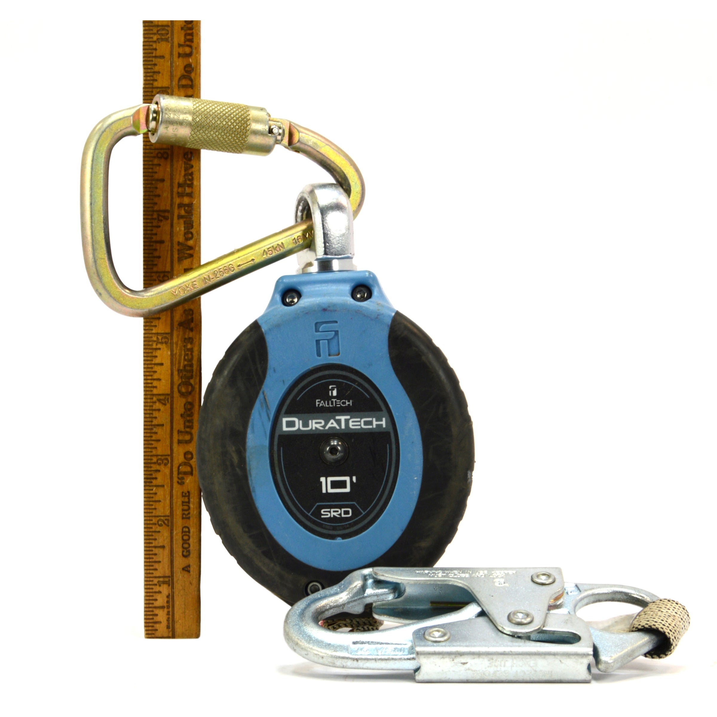 FallTech DuraTech 10ft Self Retracting Fall Limiter with Carabiner - Lightly Used Safety Harness for Construction & Roofing Work