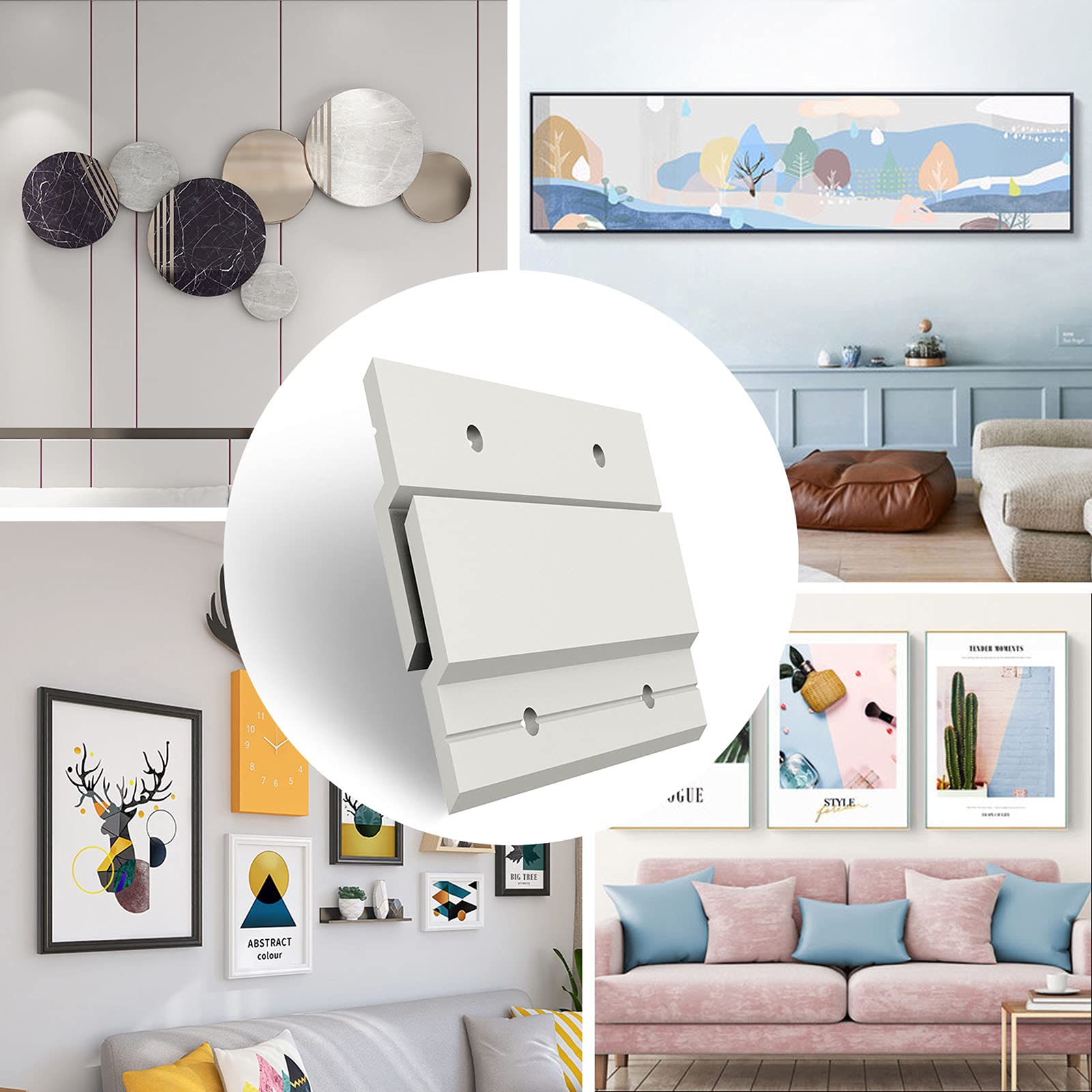 5 Pairs 4 Inch French Cleat Picture Hangers - Heavy Duty Z Clips for Wall Mounting Mirrors, Photo Frames, Artwork & Shelves - Secure Hanging Hardware for Home & Office Decor