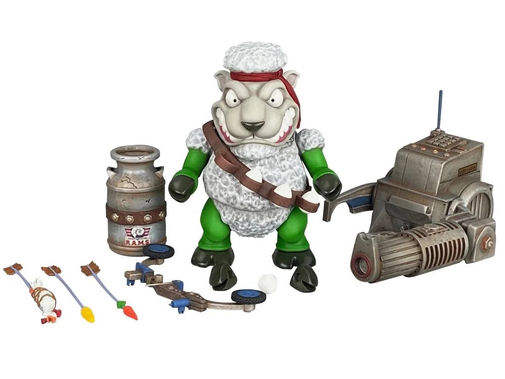 Barnyard Commandos Sergeant Wooly Pull Over Figure - Military-Themed Farm Animal Toy for Kids, Collectible Action Figure for Play & Display