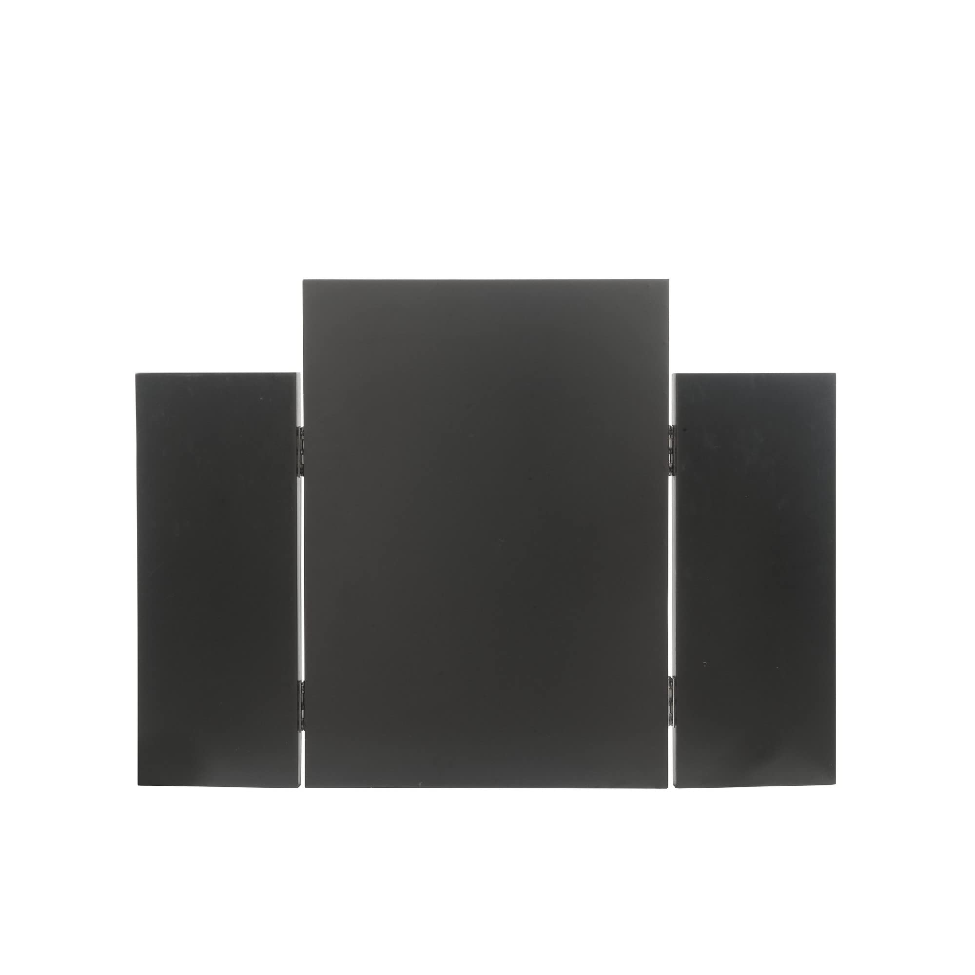 Benjara Silver Tri-Fold Mirror Panel with Faux Diamond Accents - Elegant Home Decor for Bedroom, Living Room & Vanity Makeup Area