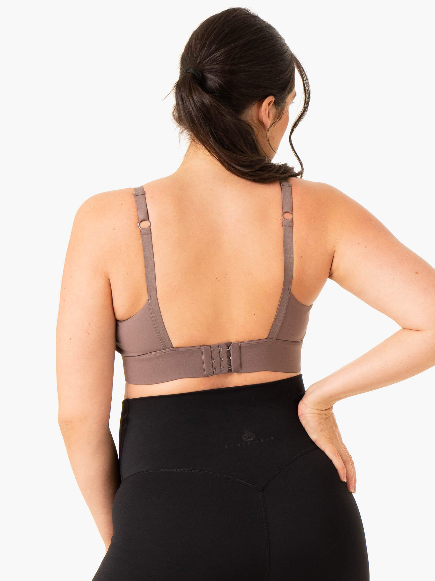 High Impact Active Bump Sports Bra for Women - Chocolate Brown - Perfect for Running, Yoga & Gym Workouts