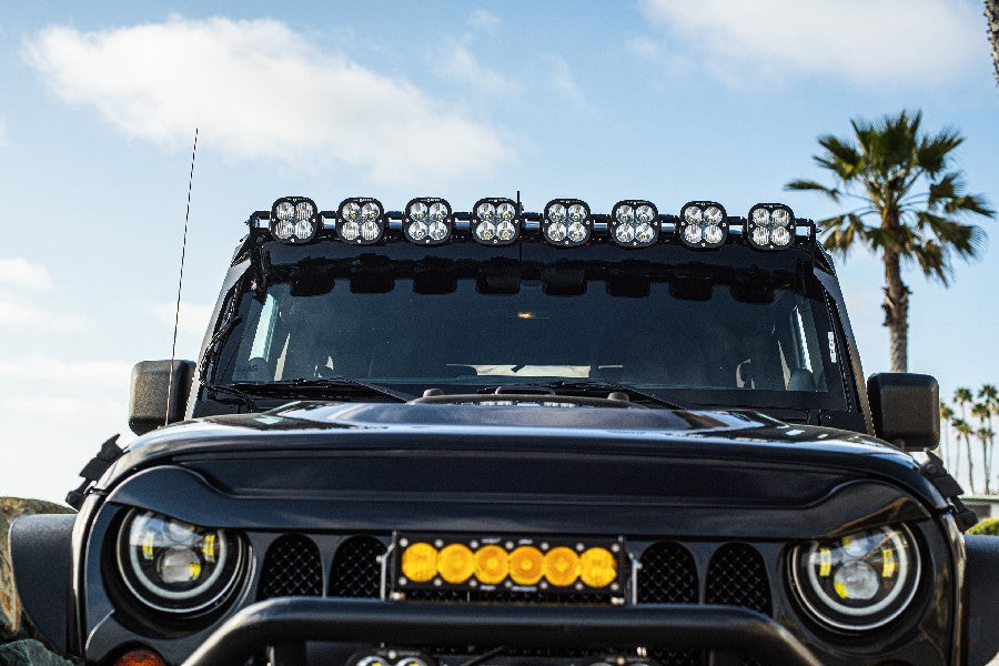 Baja Designs XL Linkable Roof Bar Kit for Jeep Wrangler JK - Heavy Duty Off-Road Roof Rack System for Adventure & Camping Gear