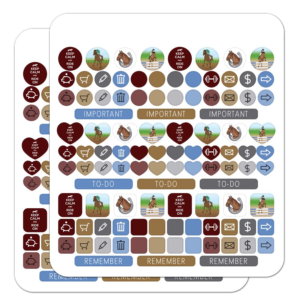 Horse Show Jumping Equestrian Planner Calendar - Scrapbooking Sticker Set for Event Planning, Horse Riding Competitions & DIY Crafts