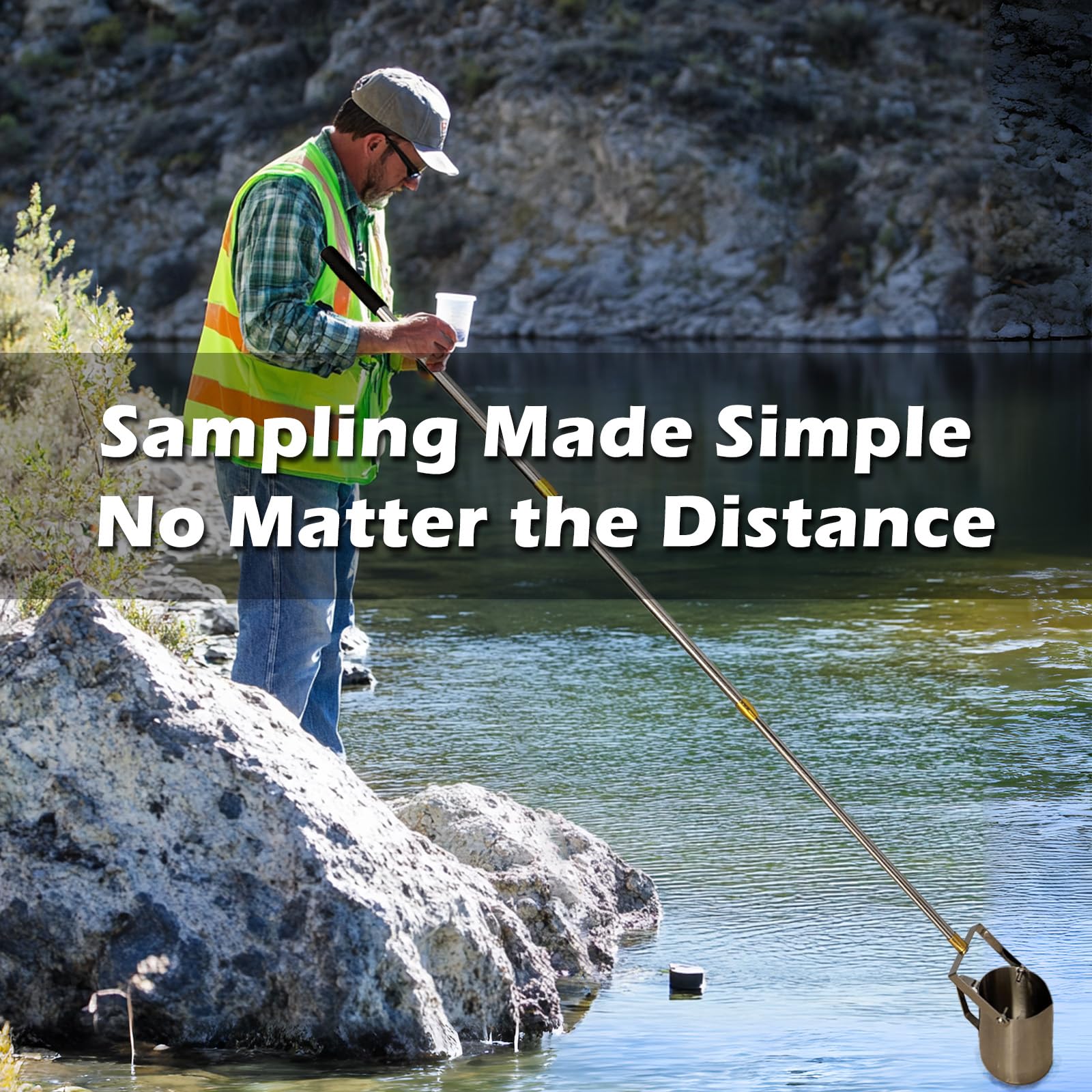 900ml Telescopic Water Sampler for Lab Testing | Food & Beverage Quality Control | Environmental Water Sampling | Portable Water Collection Device for Research & Field Work