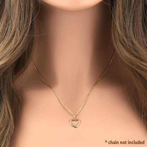 14K Yellow Gold Heart Pendant Necklace - Dainty Minimalist Jewelry for Women, Gift for Her, Valentine's Day, Anniversary, Birthday